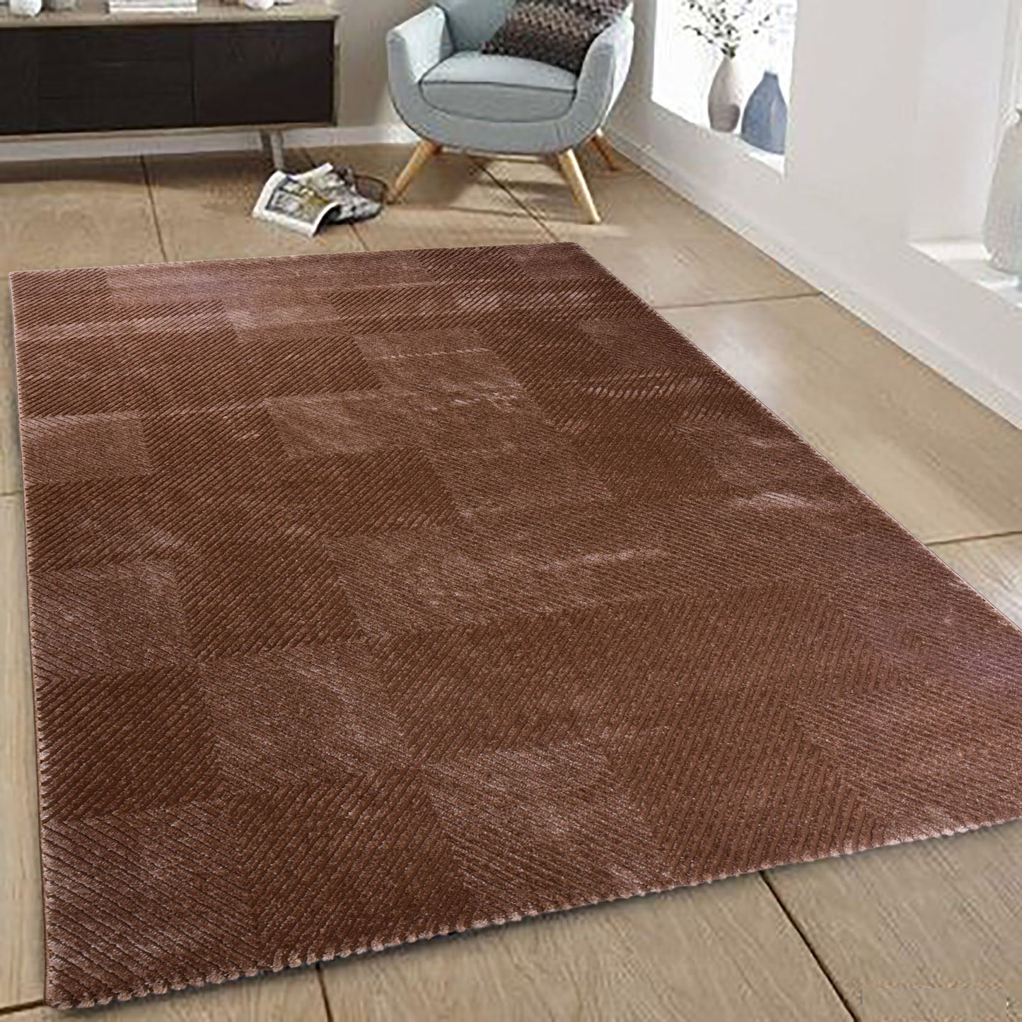 L.Brown/Beige Modern Carpet