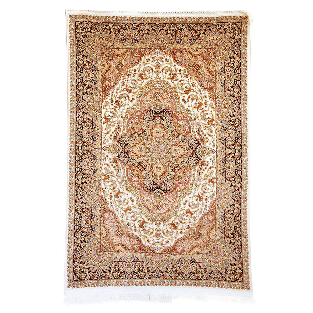 Cream & Navy Abrisham Traditional Carpet