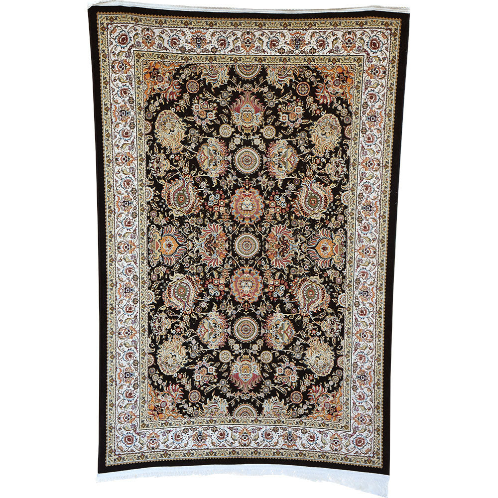 Navy & Cream Abrisham Traditional Carpet