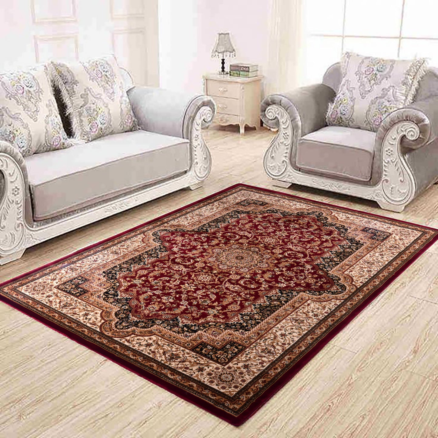 Red/Cream Traditional Carpet