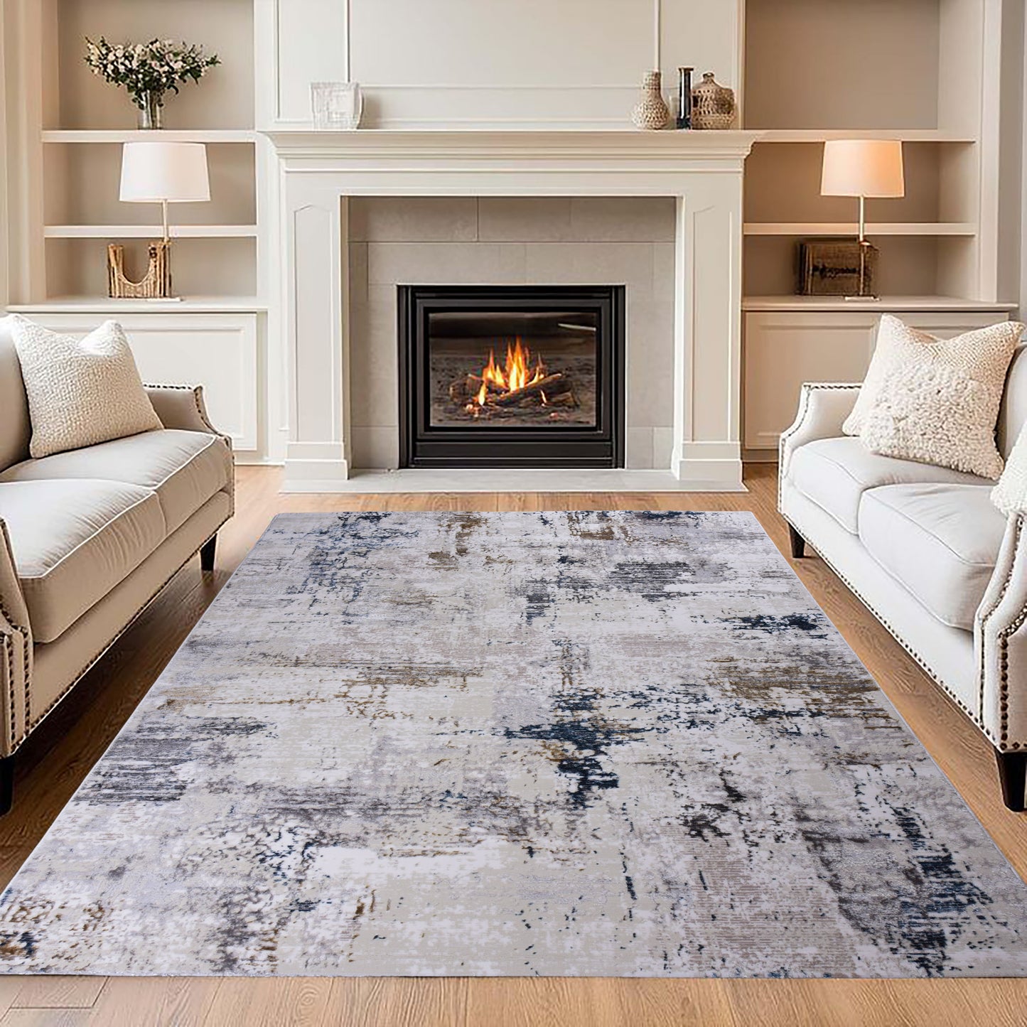 White/Cream Modern Carpet
