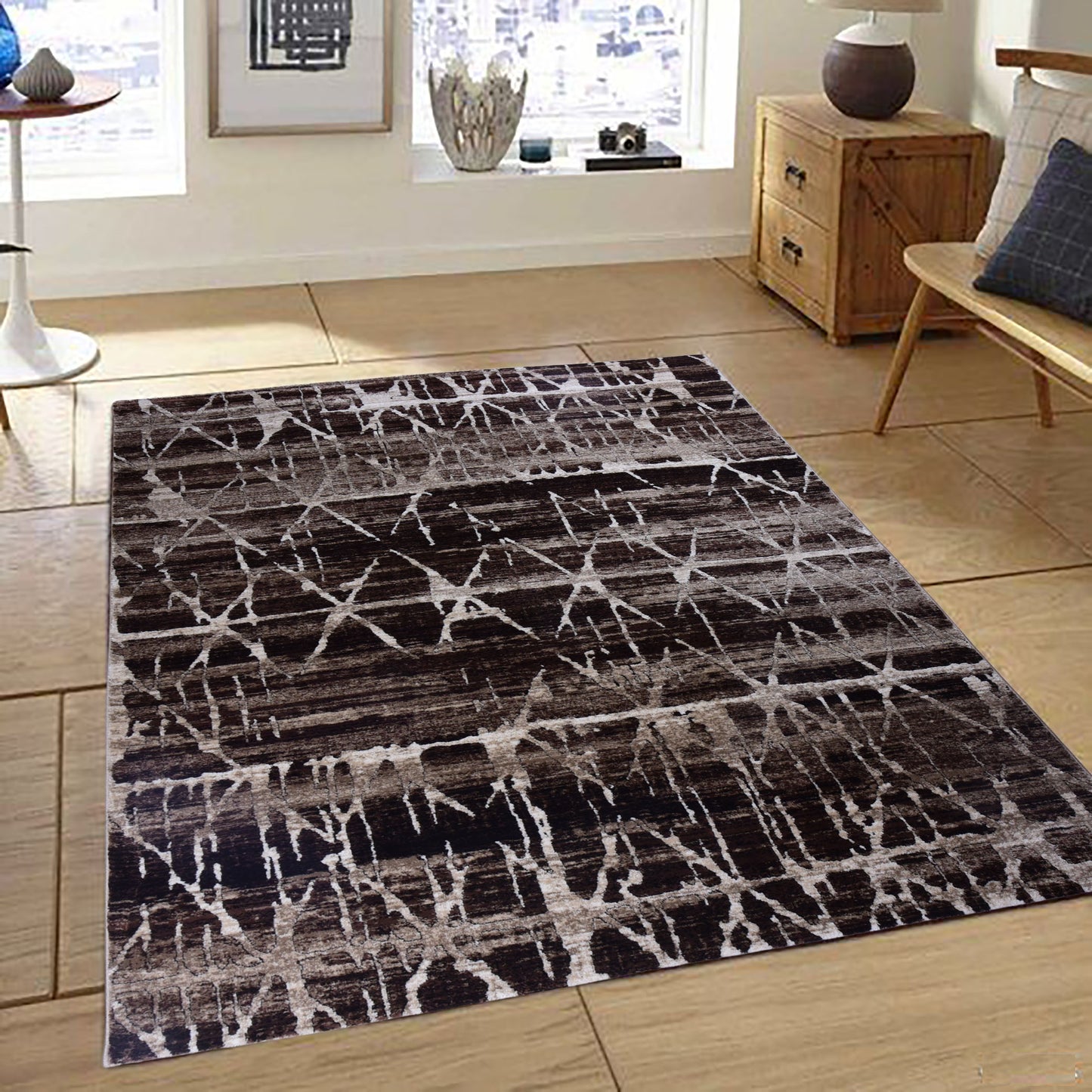 D.Beige/L.Brown Modern Carpet