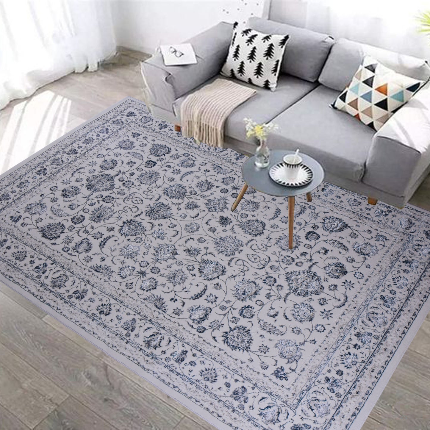 L.Grey/Blue Contemporary Carpet