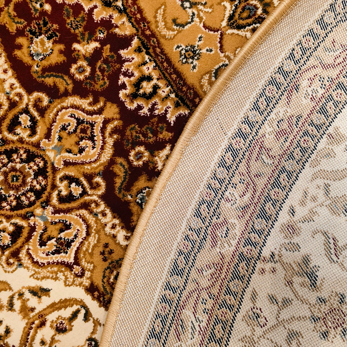 Brown Brown Round Traditional Carpet