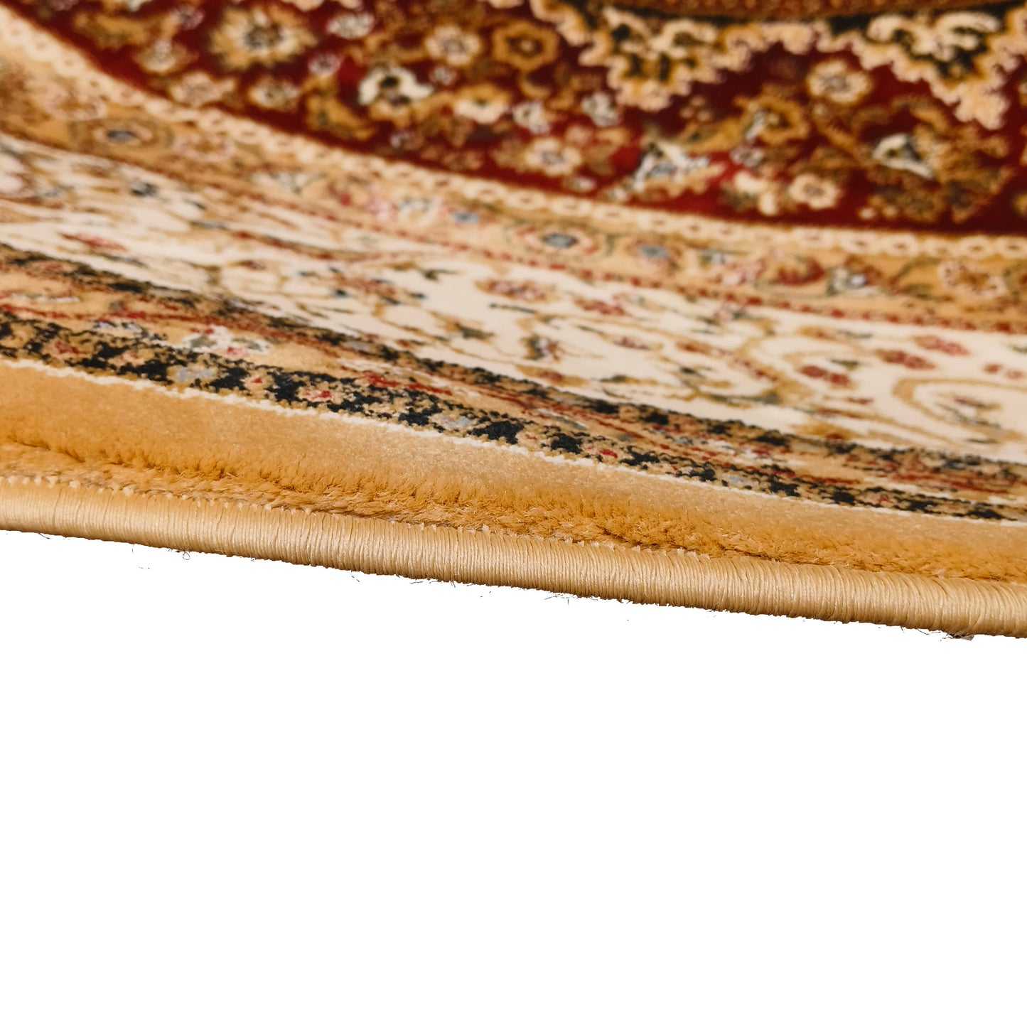 Brown Brown Round Traditional Carpet