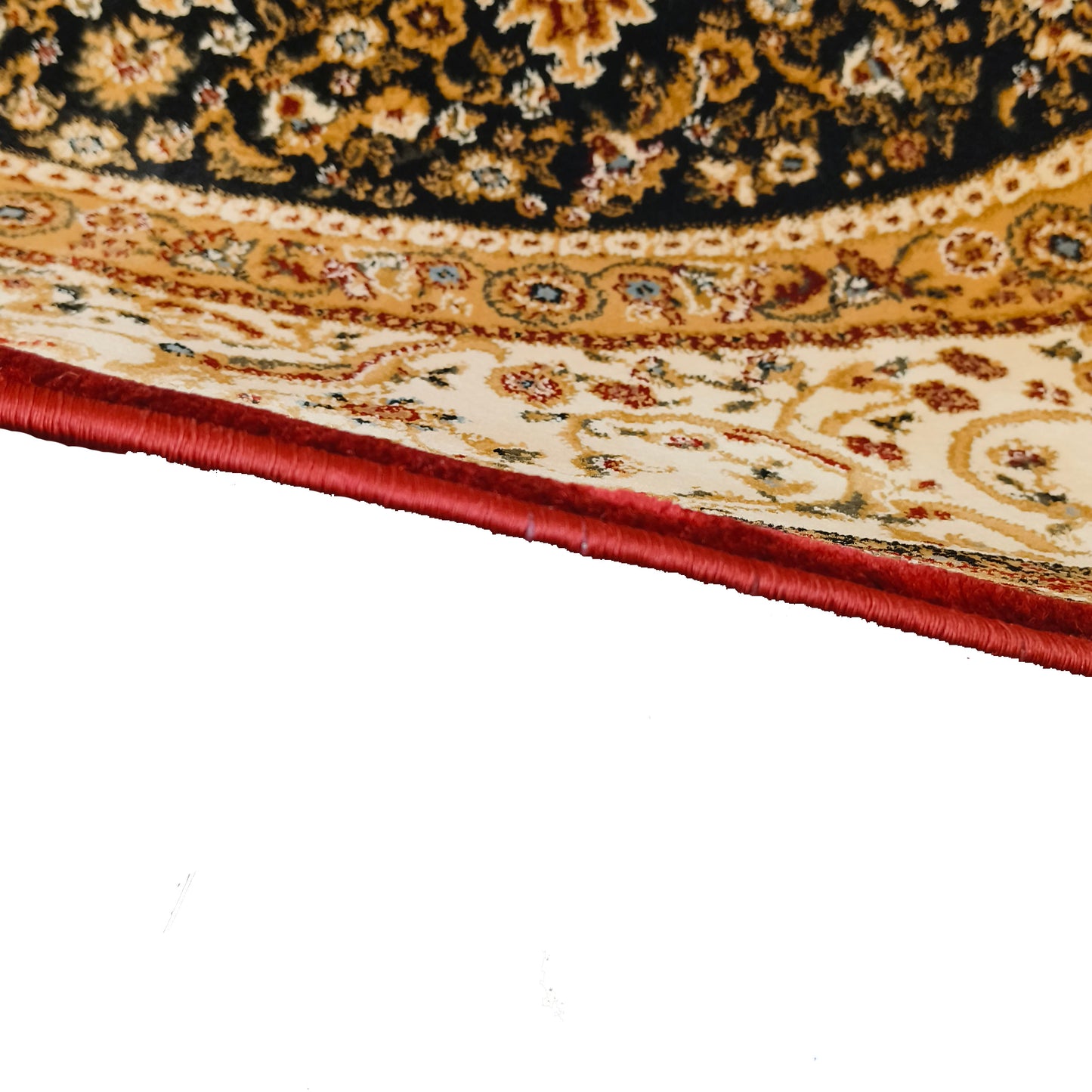 Red Cream Round Traditional Carpet
