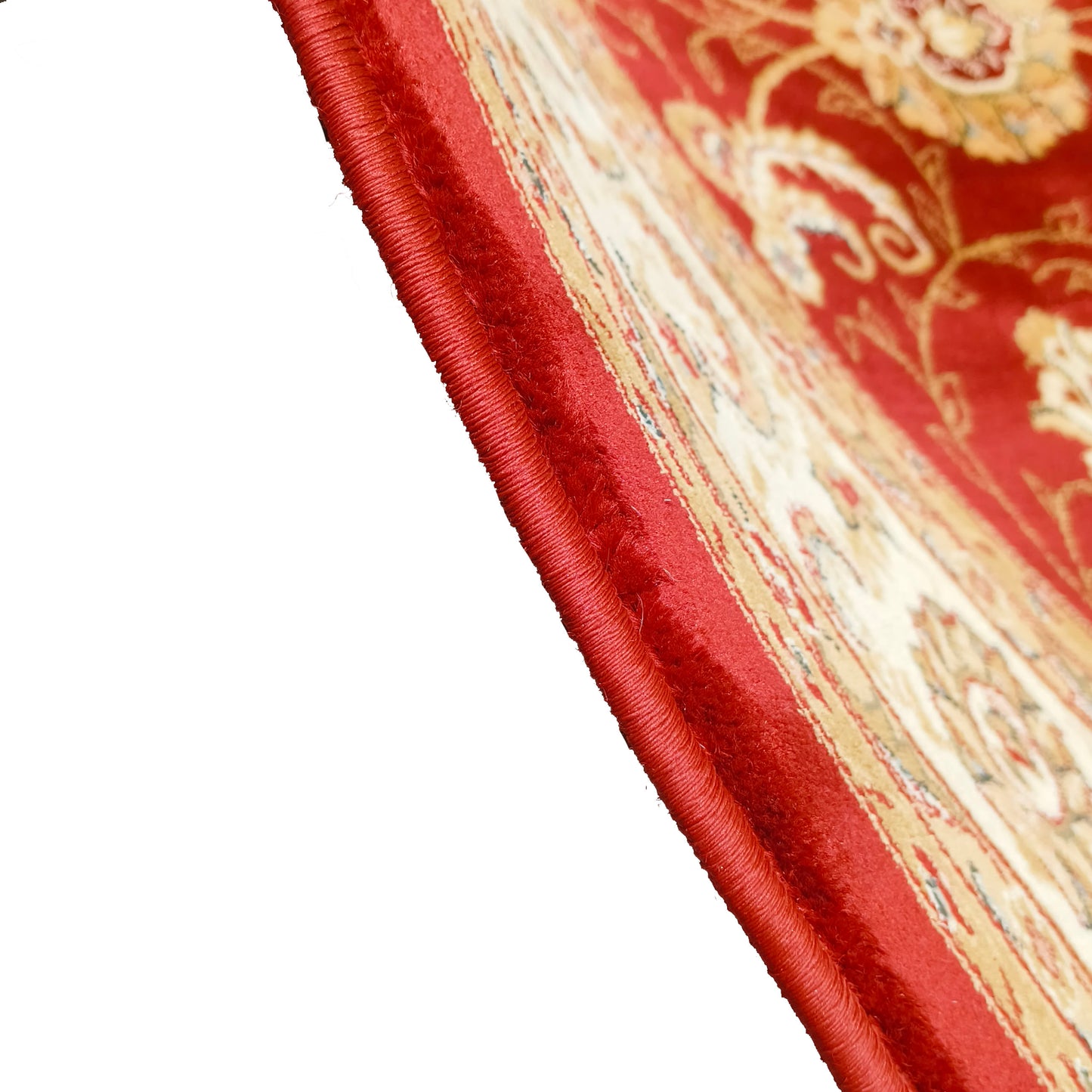 Red Cream Round Traditional Carpet