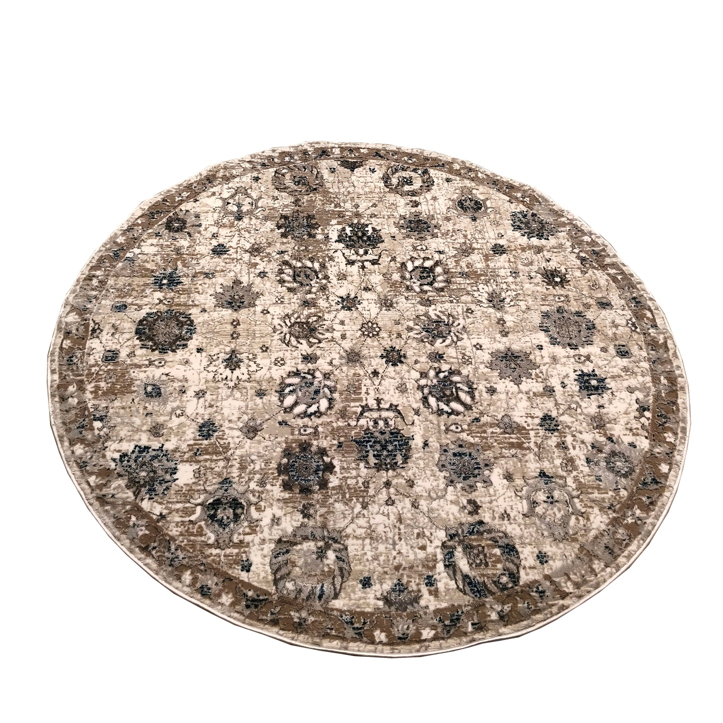 S.White P.Blue Round Carpet