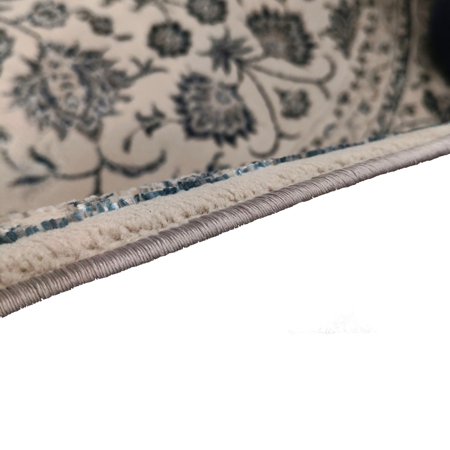 S.L.Grey P.Blue Round Carpet