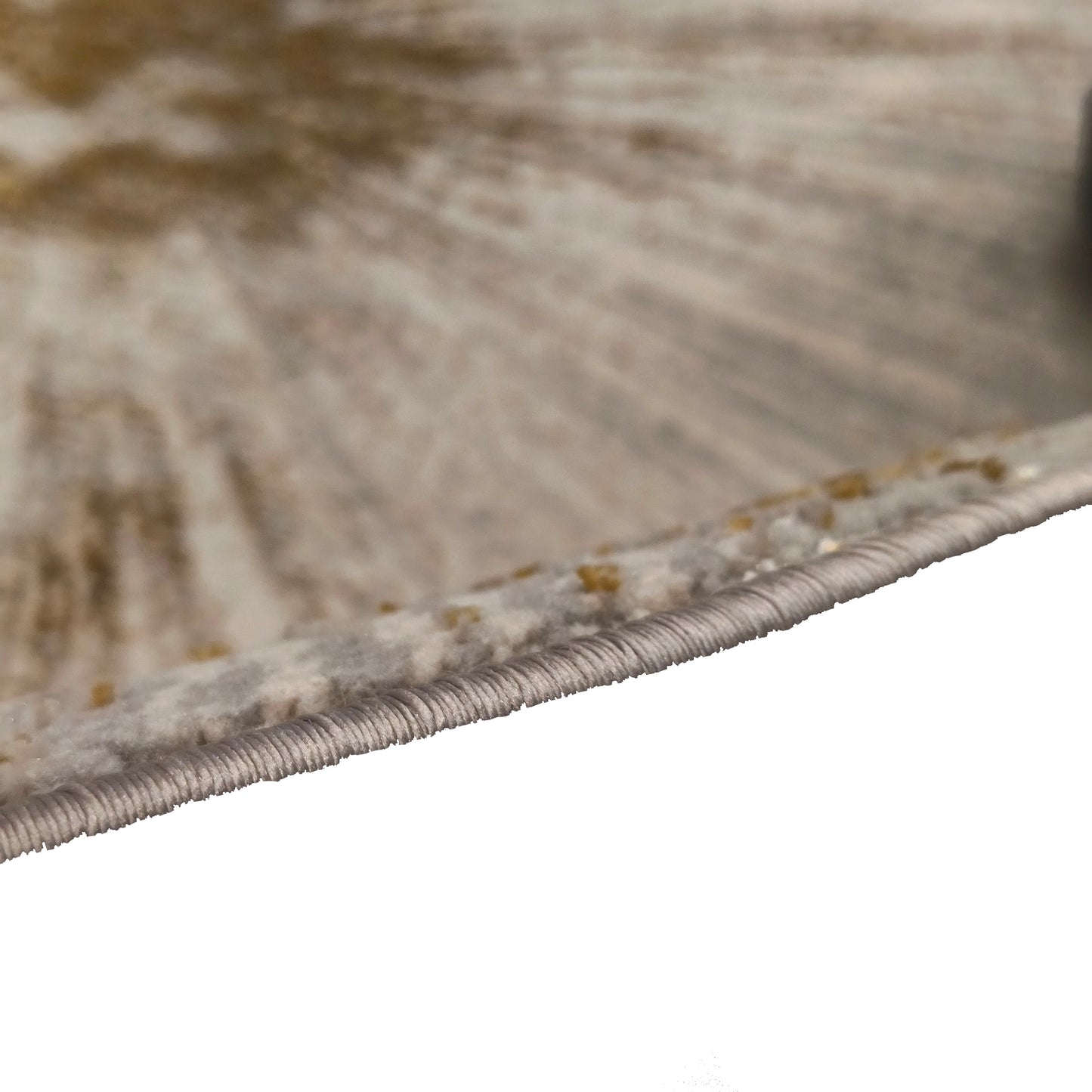 L.Grey Gold Round Carpet