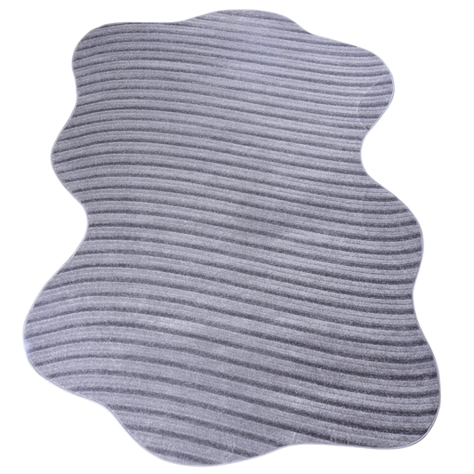 Grey & Dark Grey Modern Shaped Area Rug