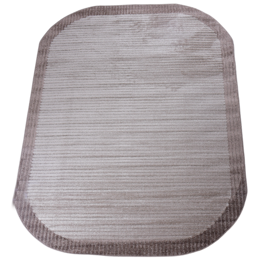 Mink & Brown Modern Shaped Area Rug