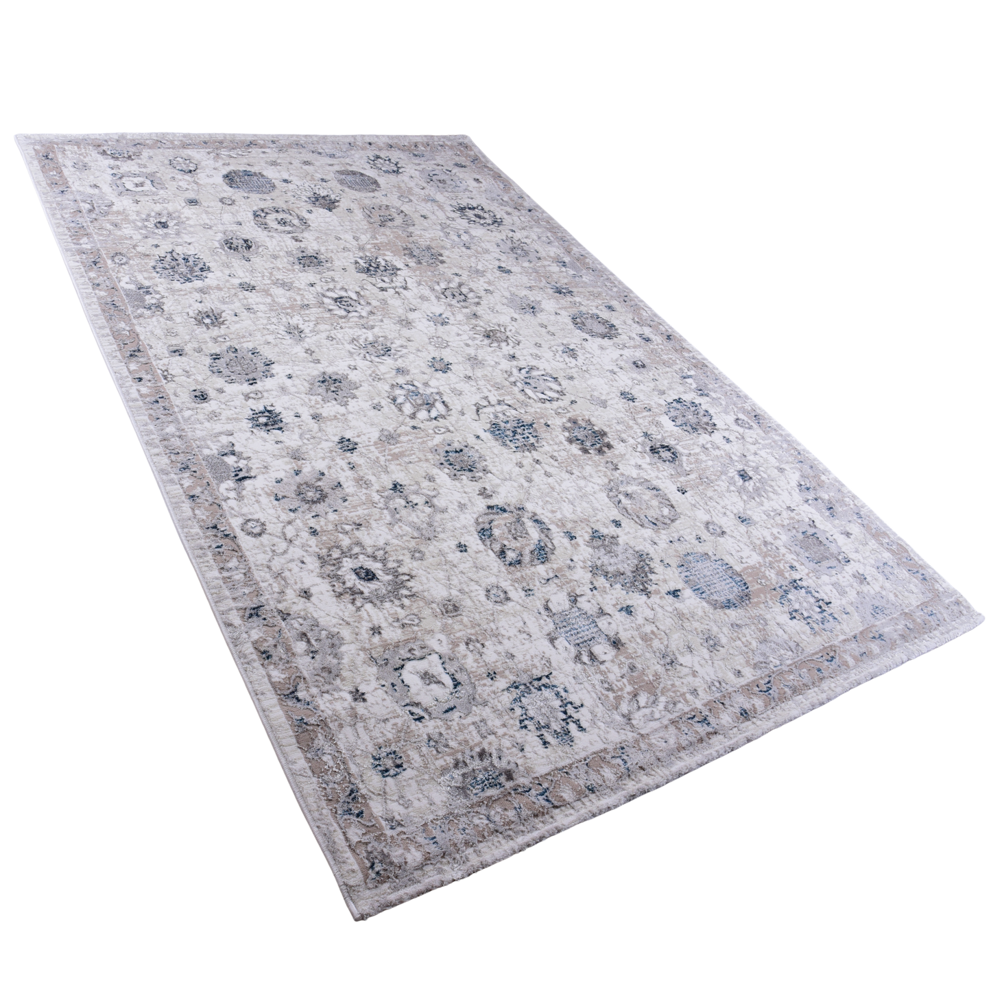 White/Blue Modern Carpet