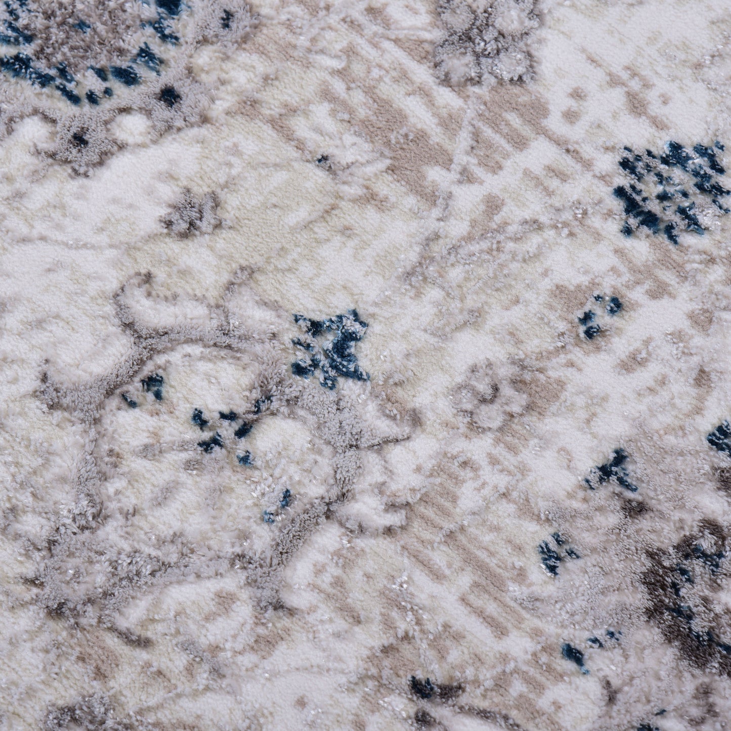 White/Blue Modern Carpet