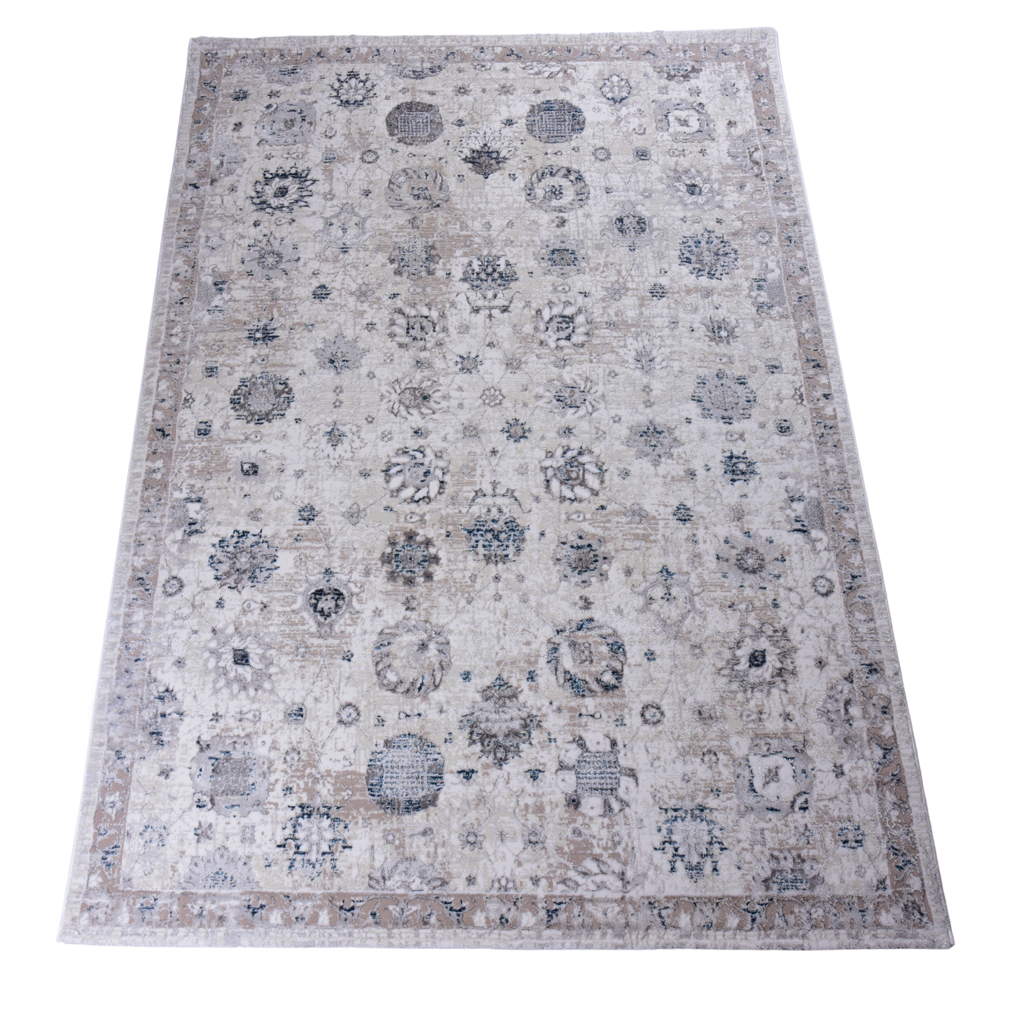 White/Blue Modern Carpet