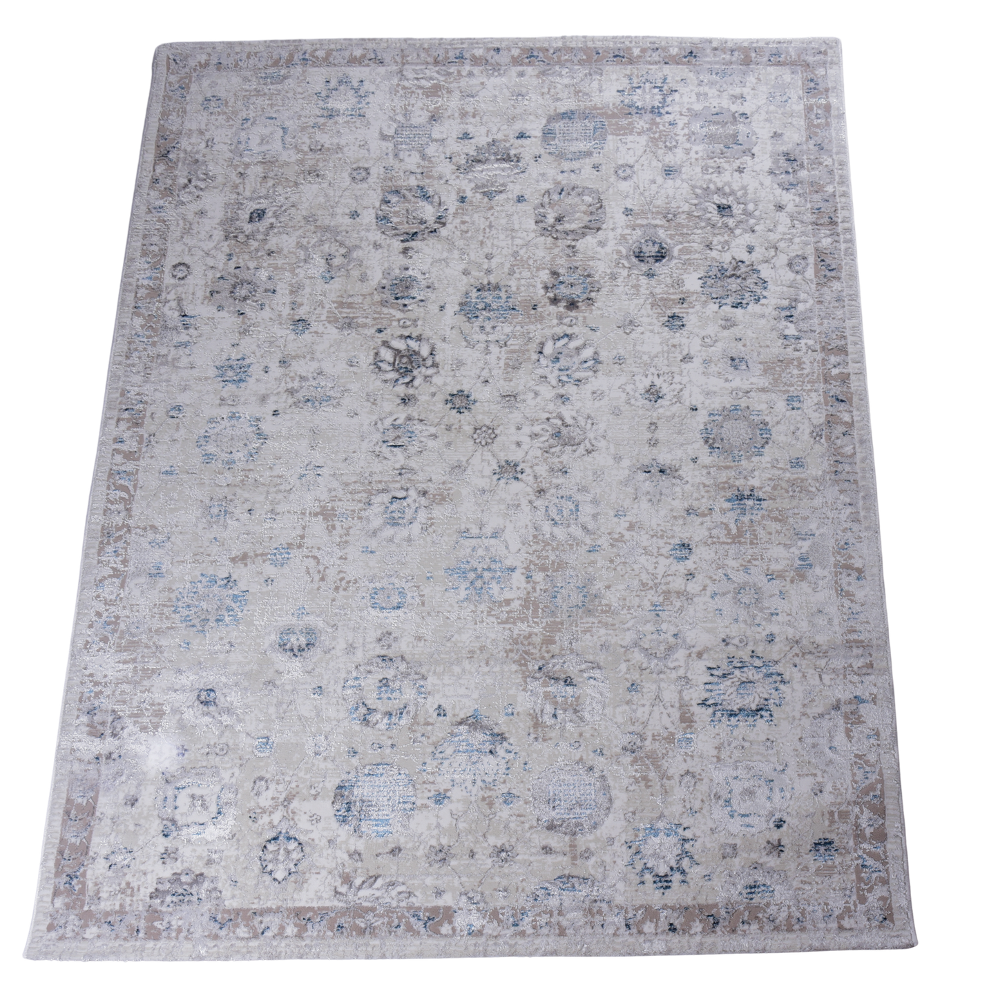 White/Blue Modern Carpet