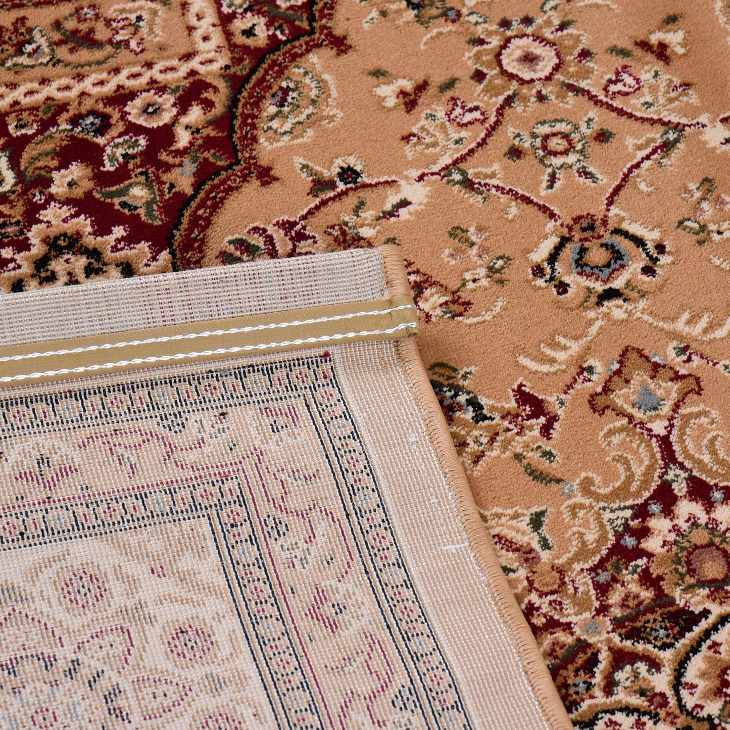 Beige/Cream Traditional Carpet