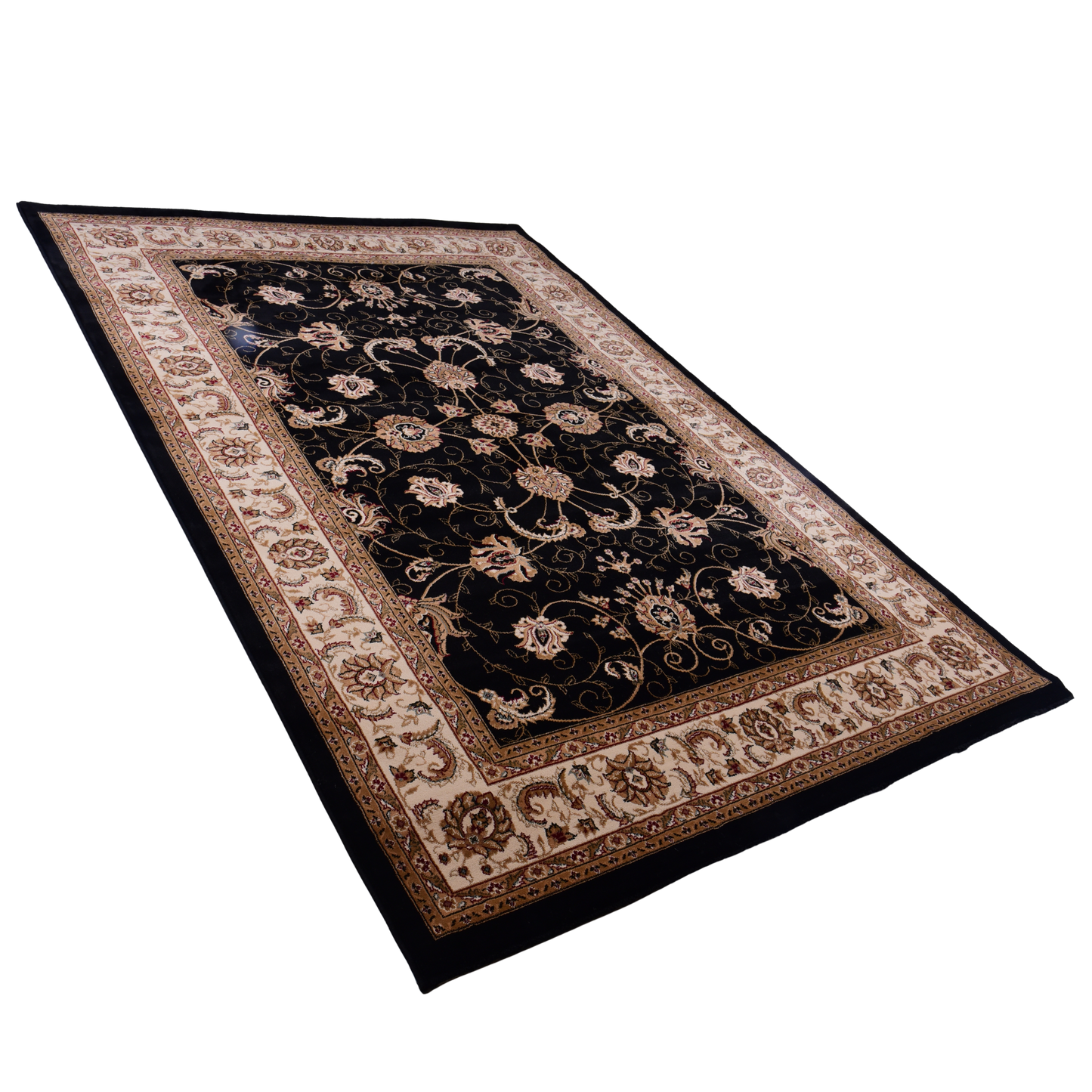 Black/Cream Traditional Carpet