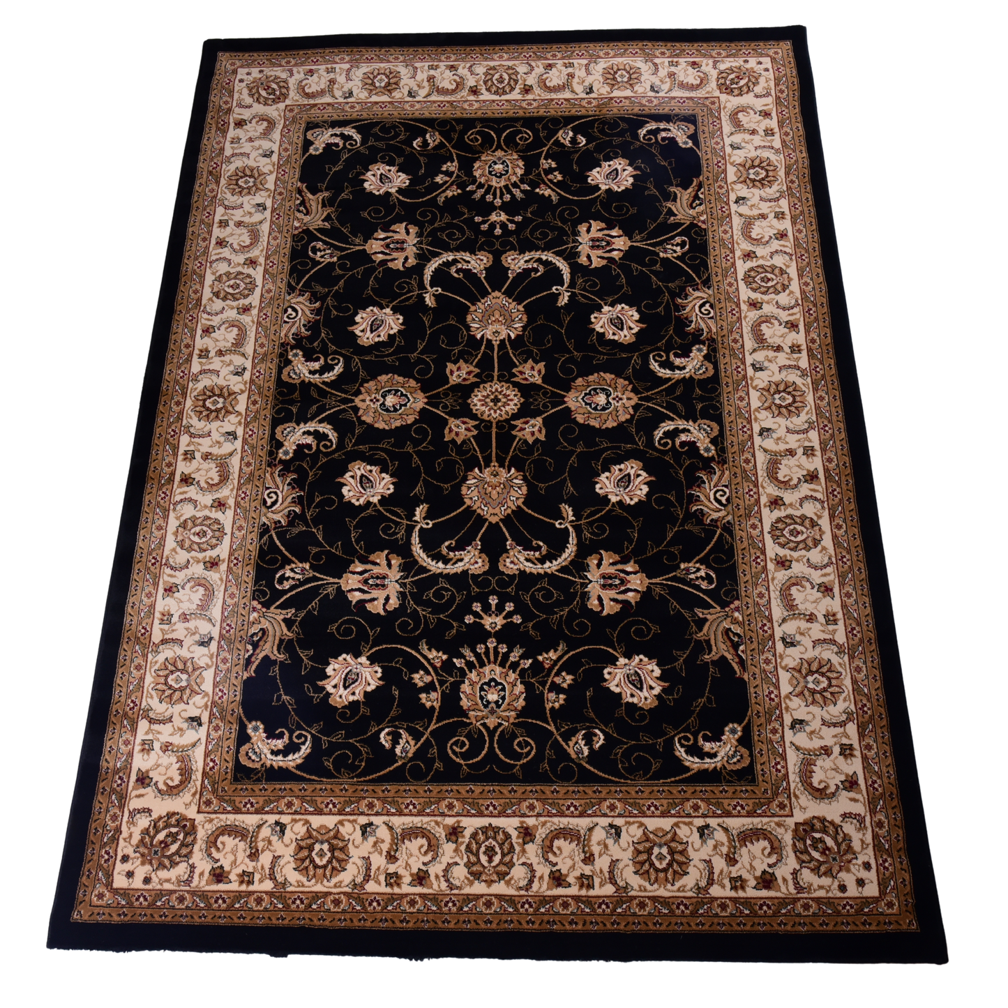 Black/Cream Traditional Carpet