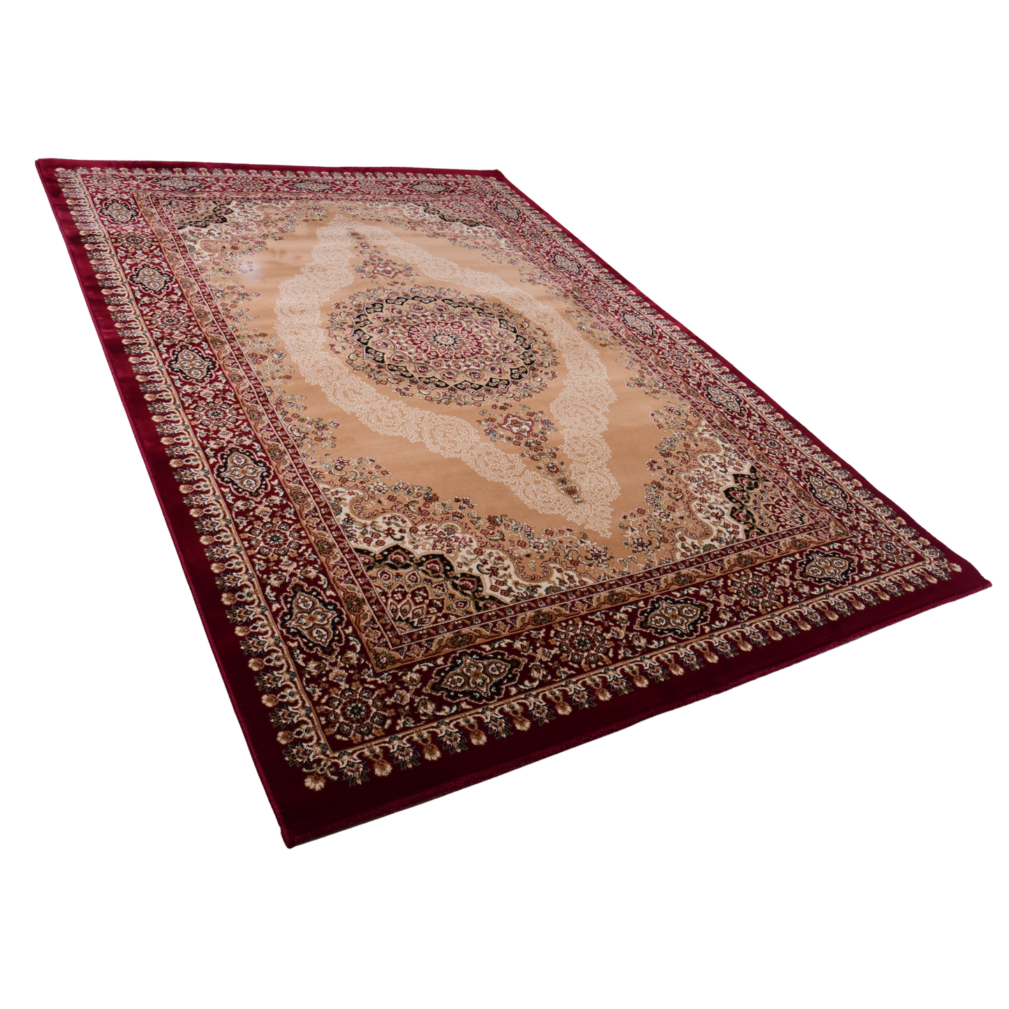 Beige/Red Traditional Carpet