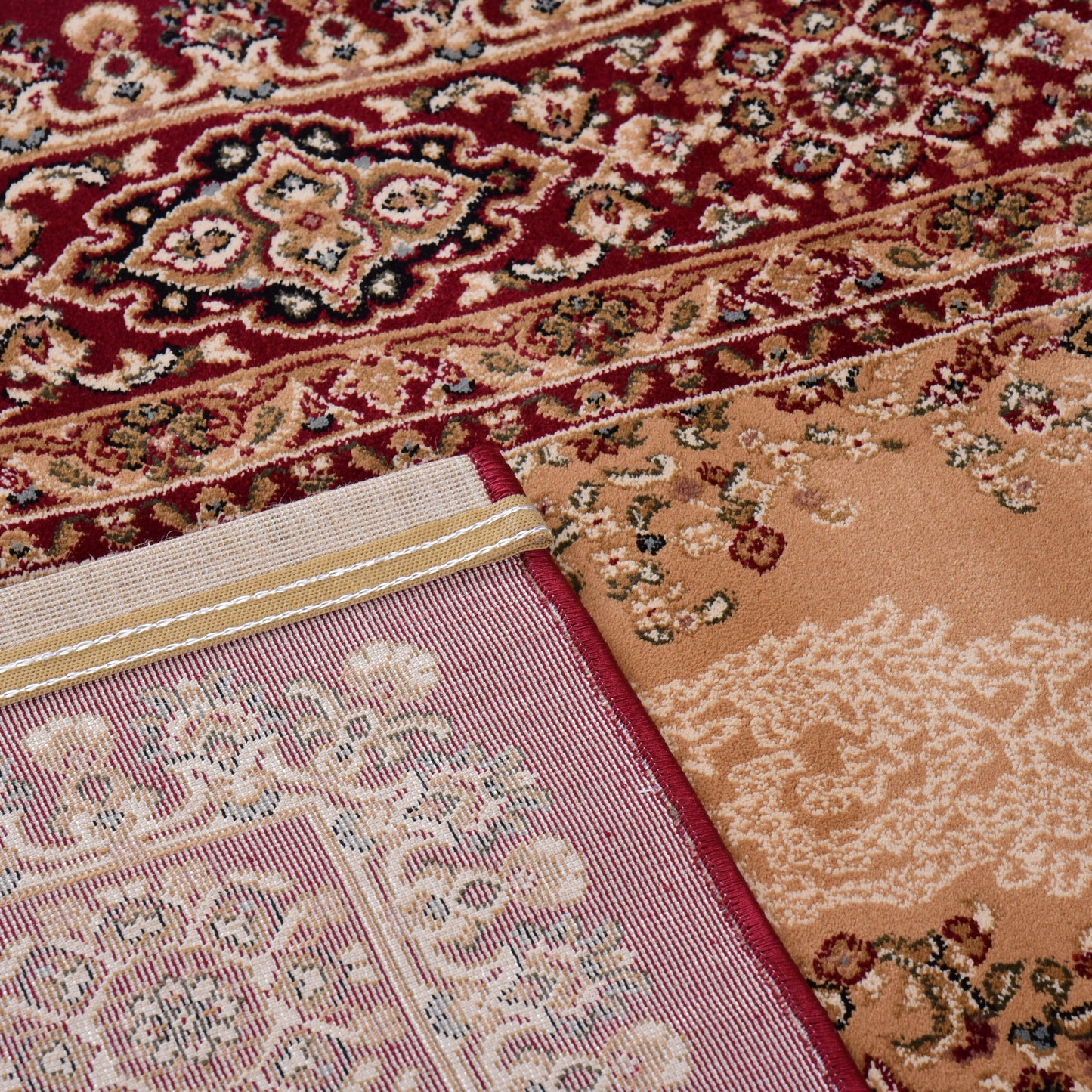 Beige/Red Traditional Carpet