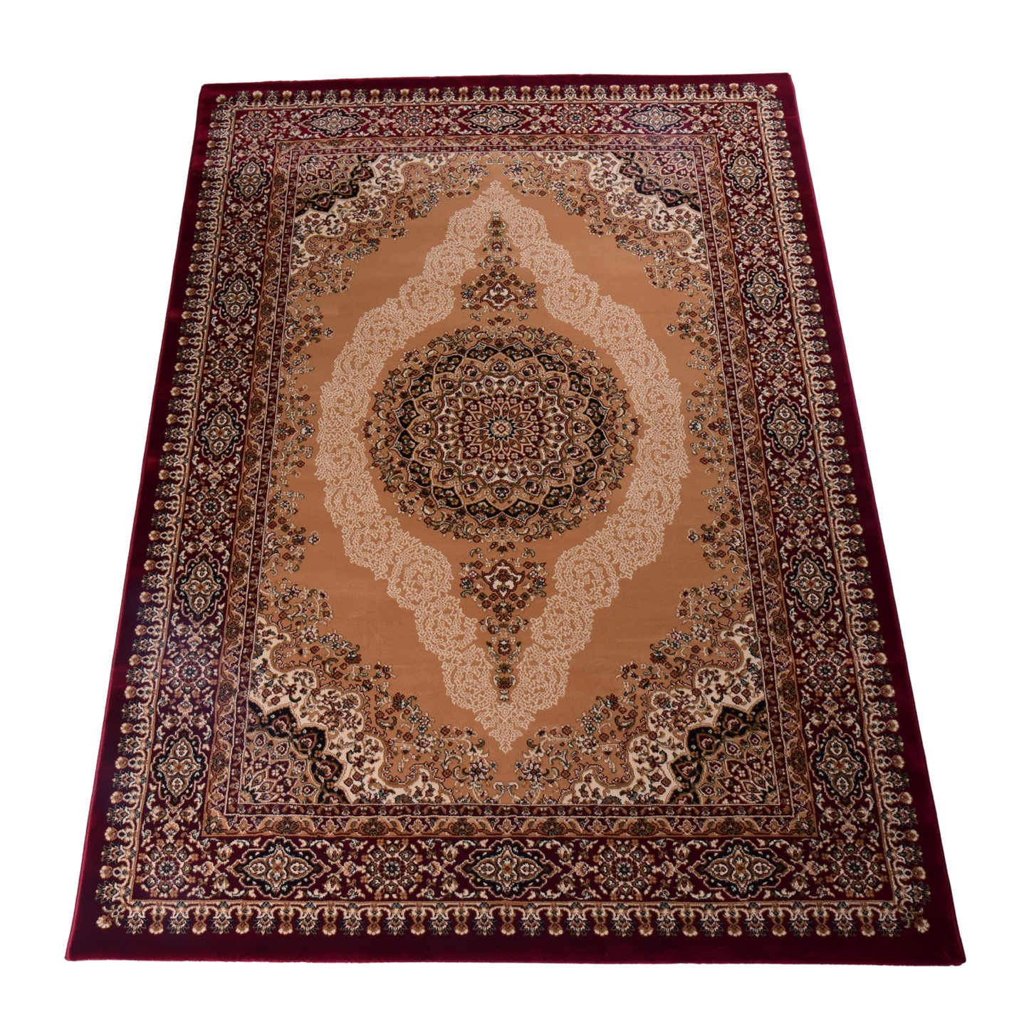 Beige/Red Traditional Carpet