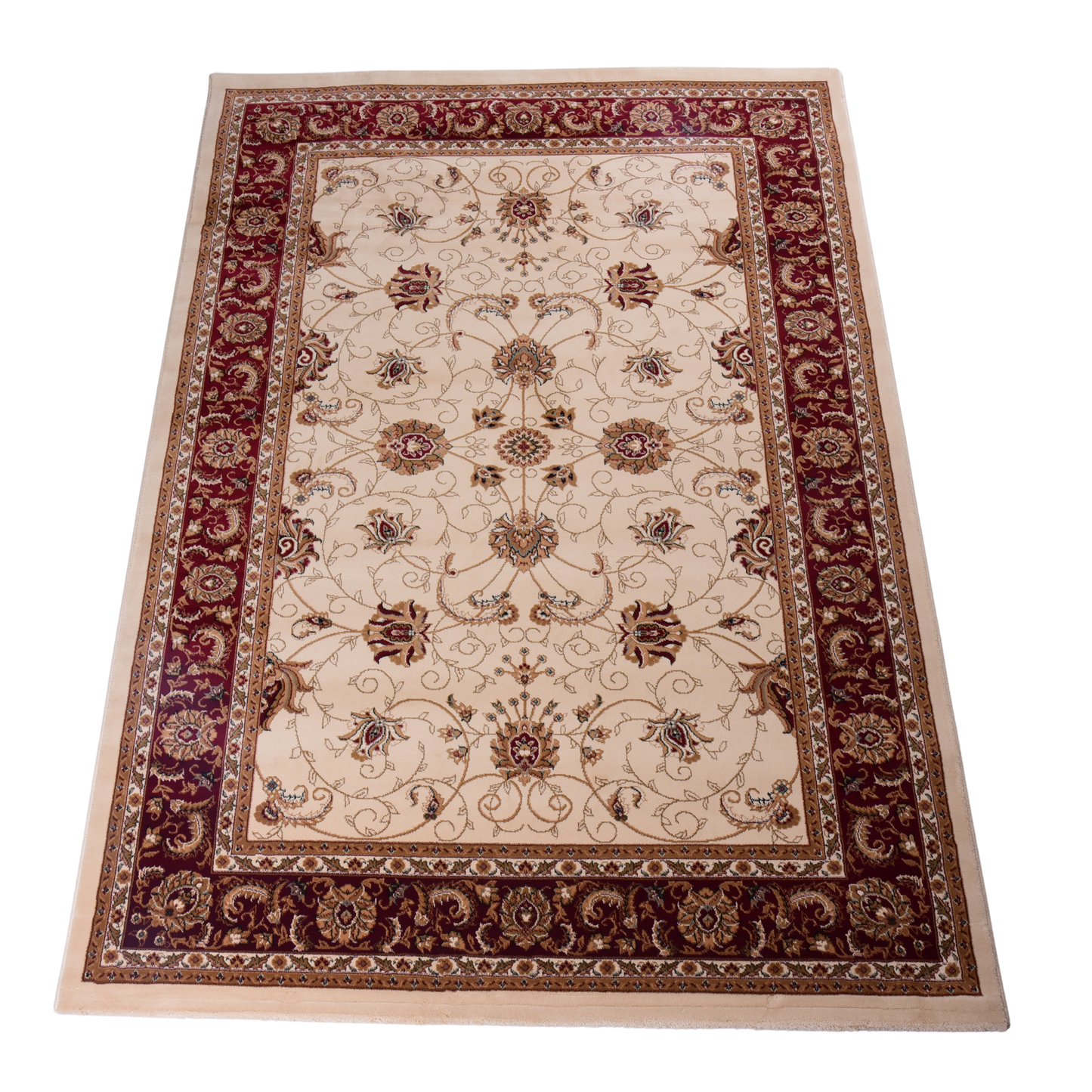 Cream/Red Traditional Carpet