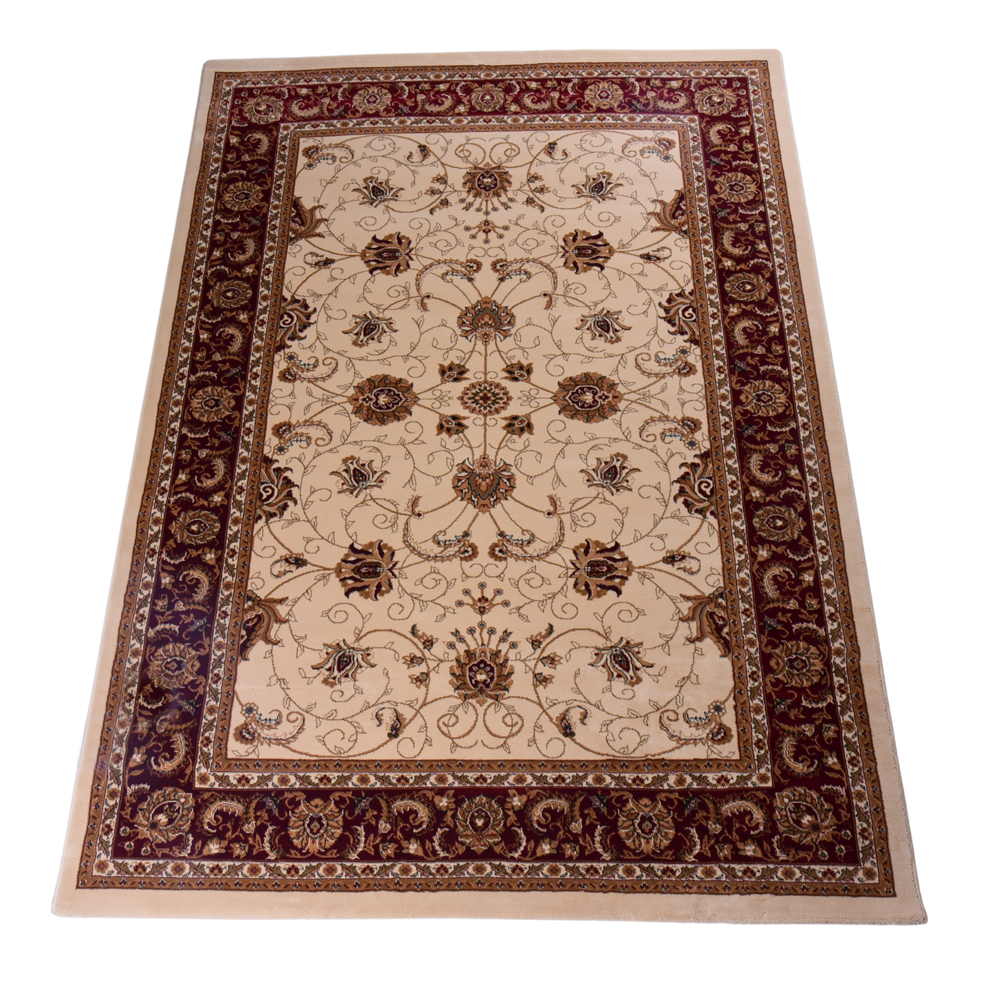 Cream/Red Traditional Carpet