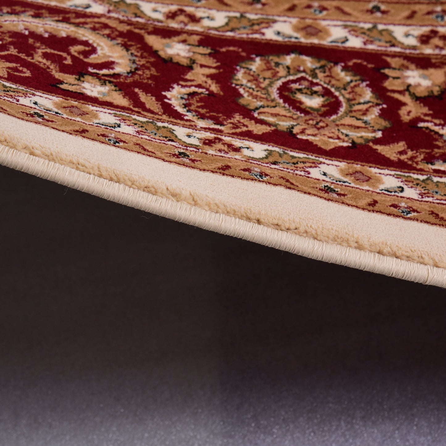 Cream/Red Traditional Carpet