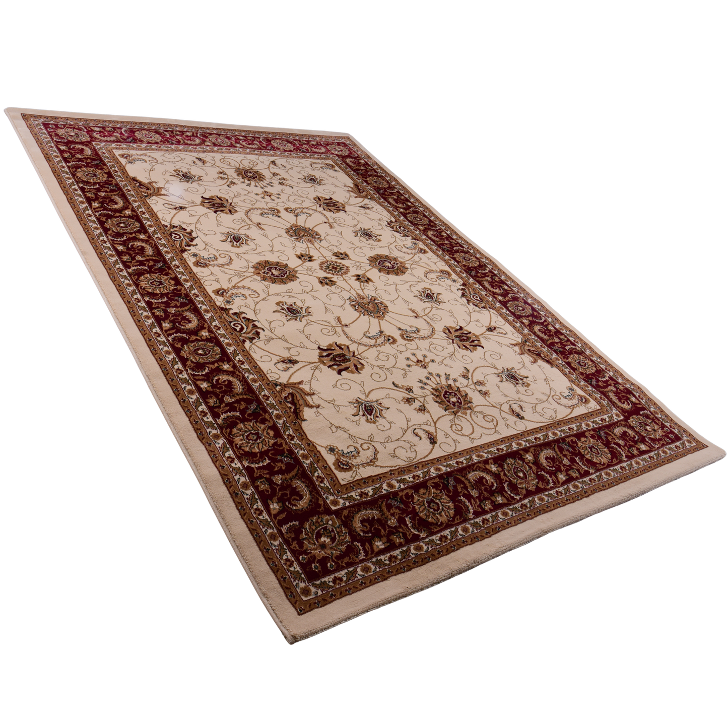 Cream/Red Traditional Carpet
