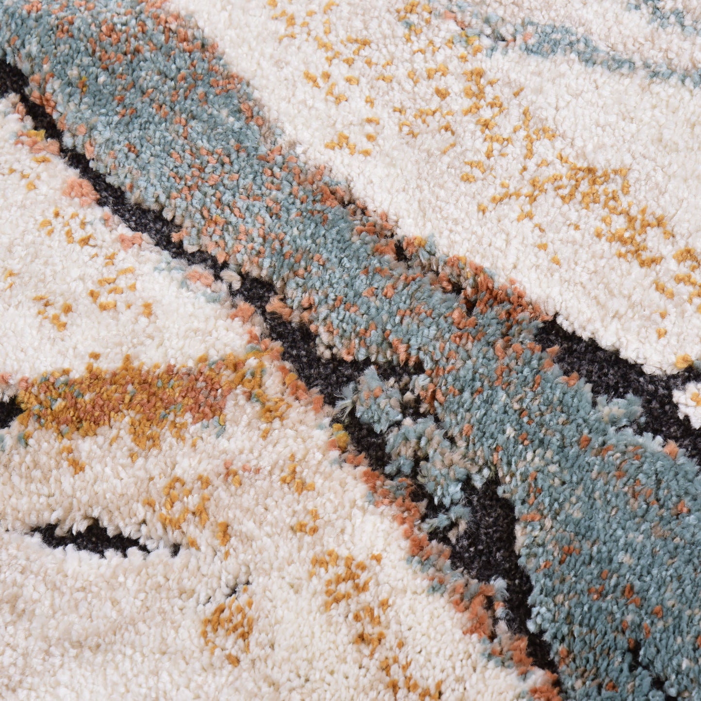 Orange/Cream Modern Carpet