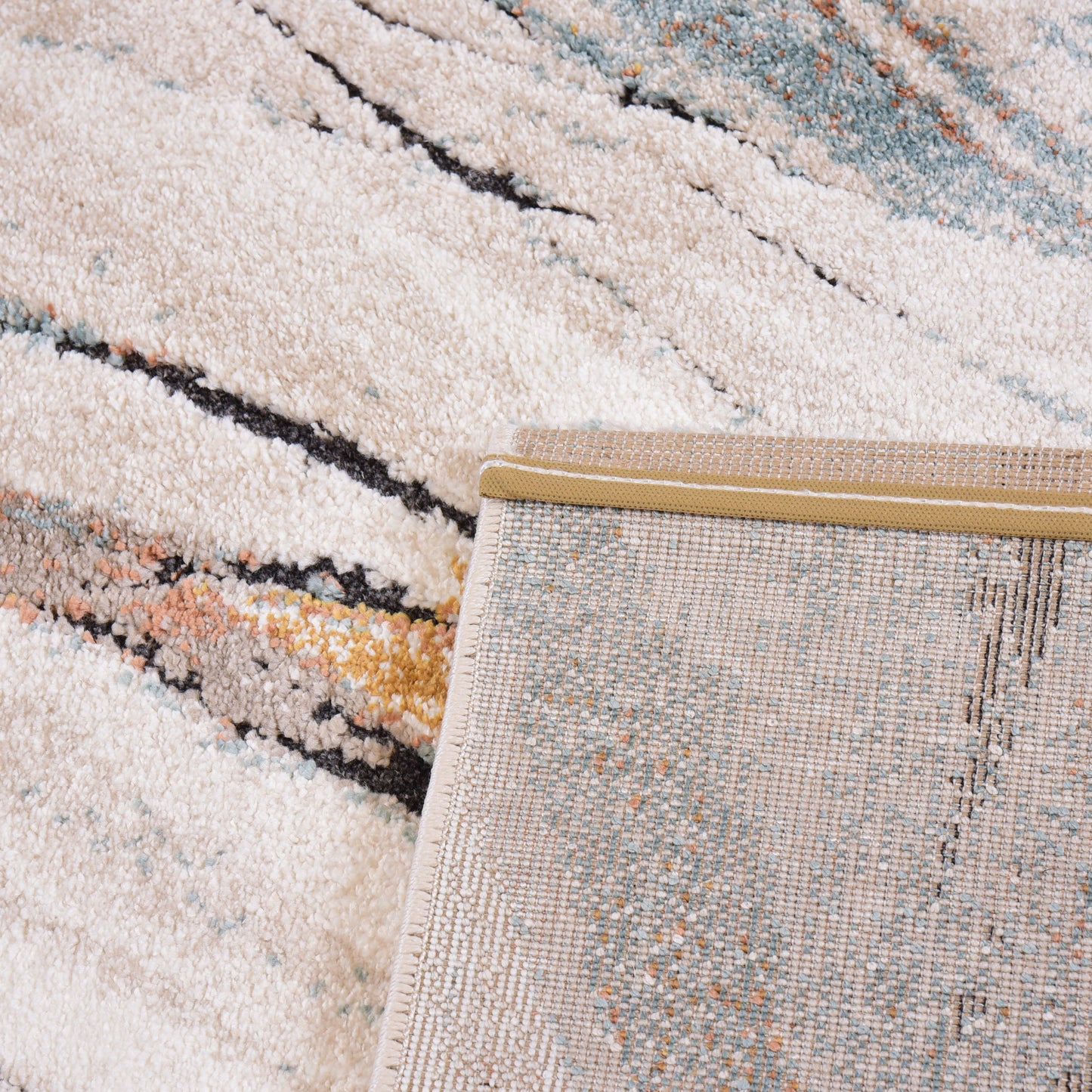 Orange/Cream Modern Carpet