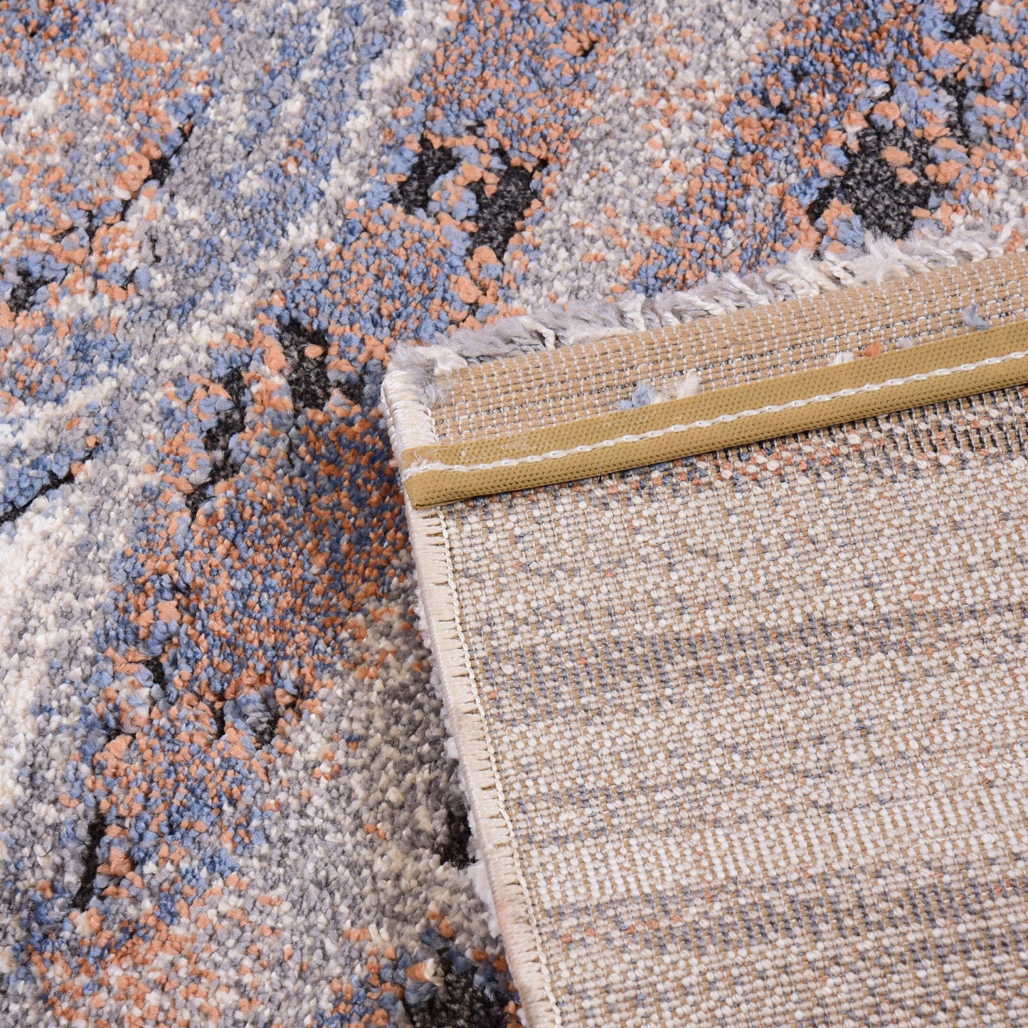Blue/Cream Modern Carpet