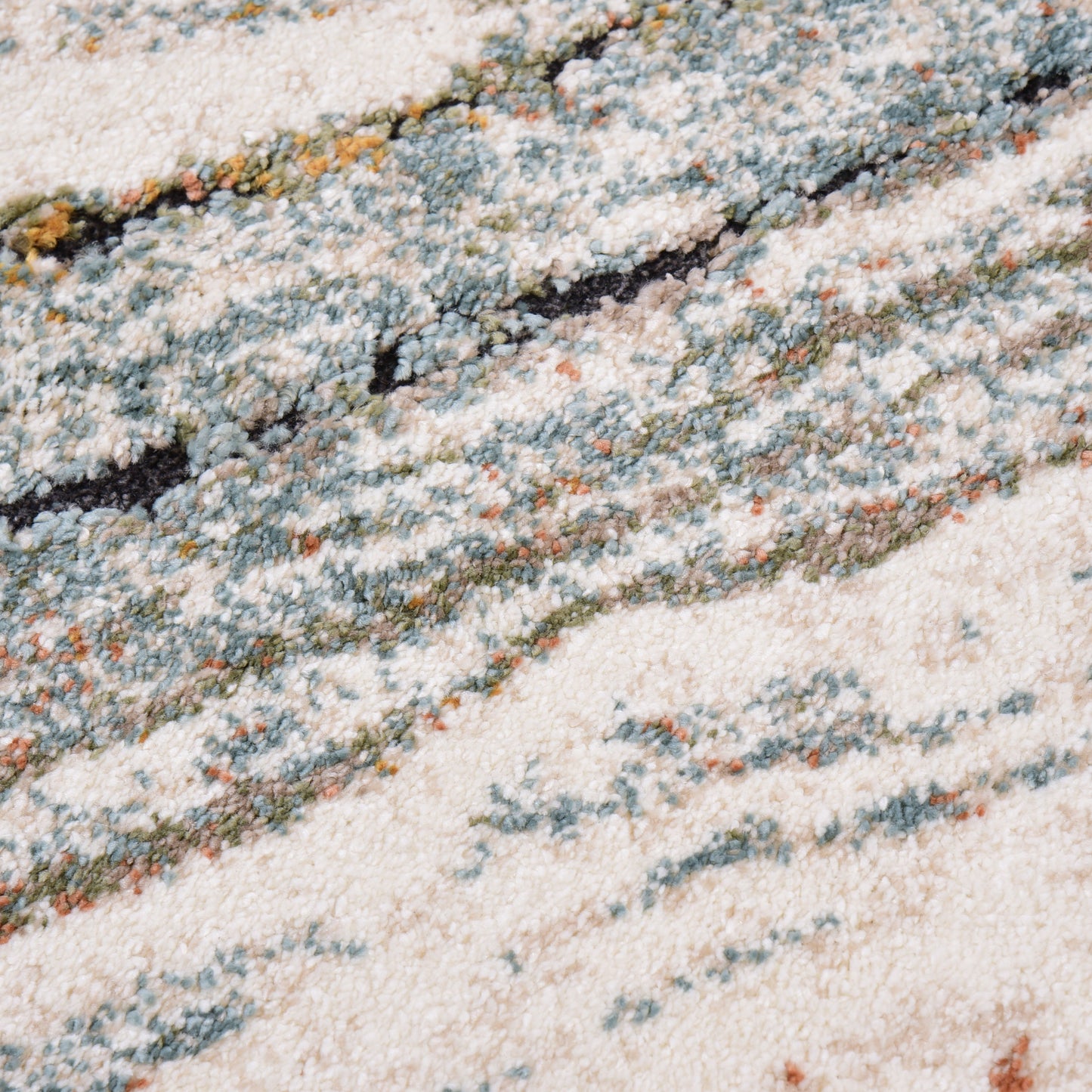 Orange/ Cream Modern Carpet
