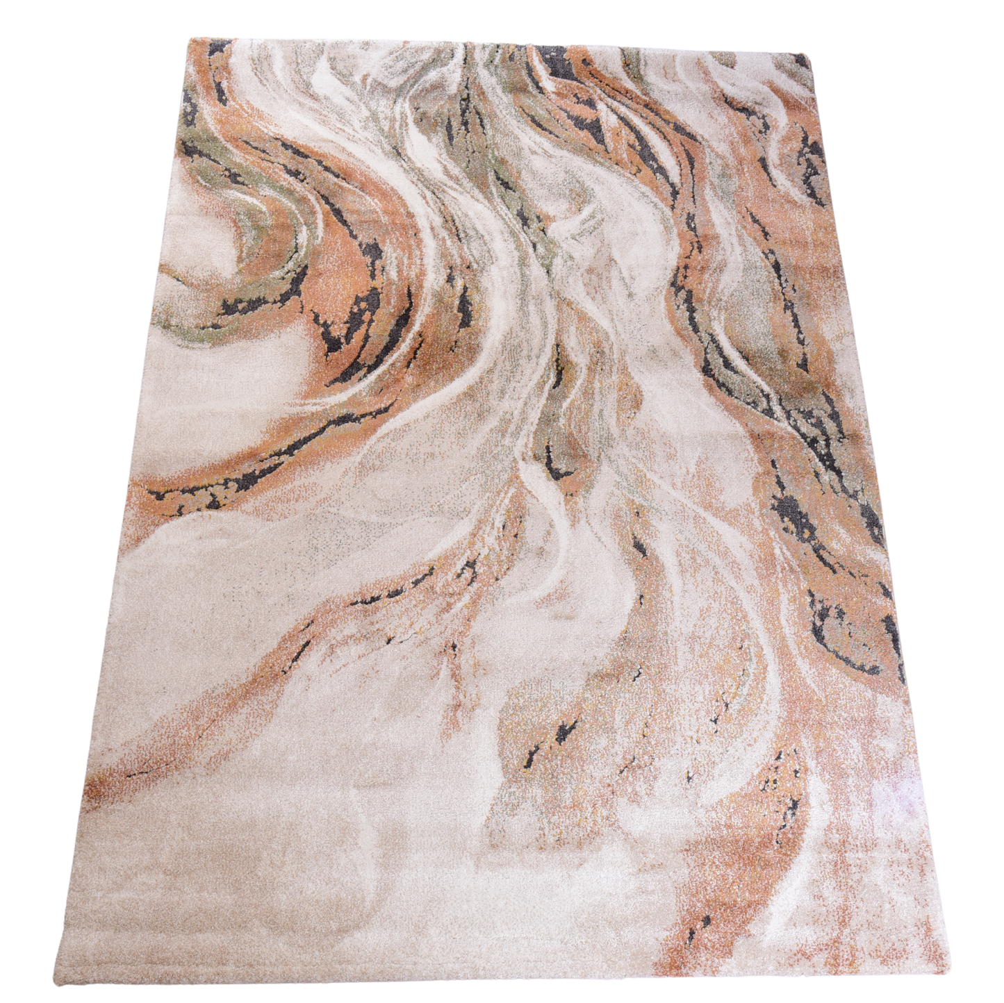Orange/Cream Modern Carpet