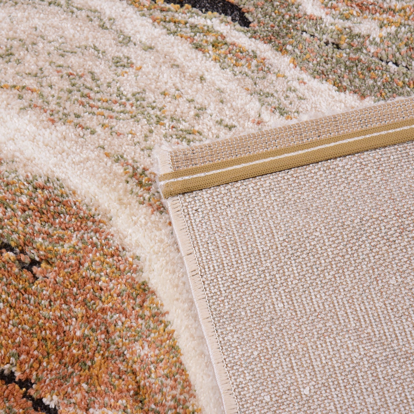 Orange/Cream Modern Carpet