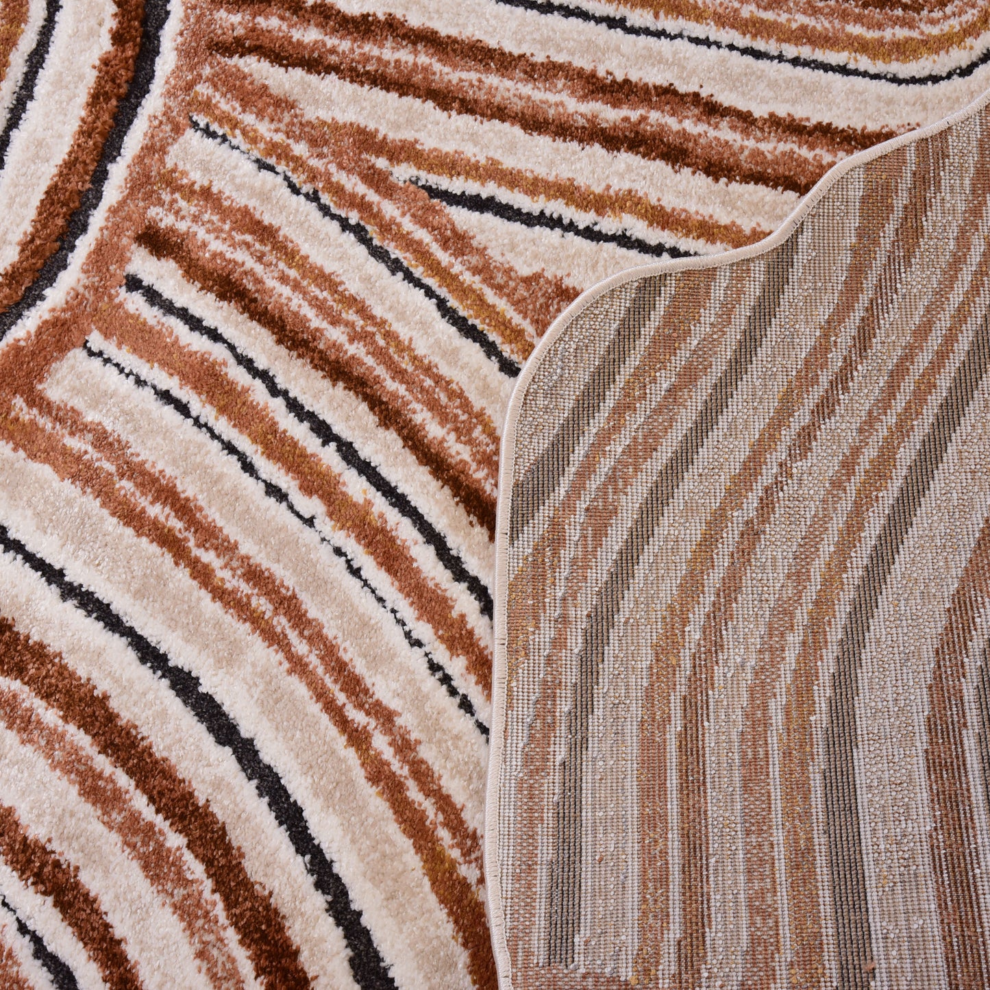 D.Orange/Cream Shaped Carpet