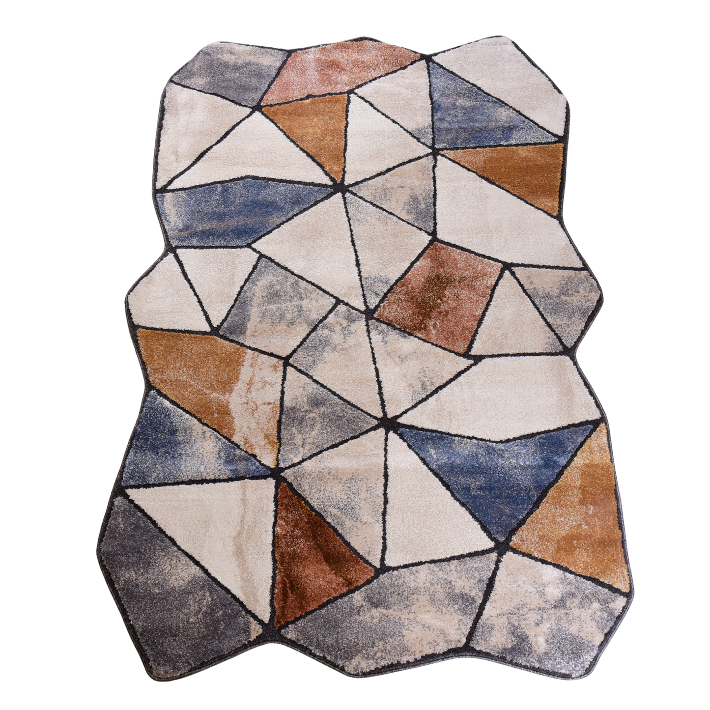 Blue/D.Grey Shaped Carpet