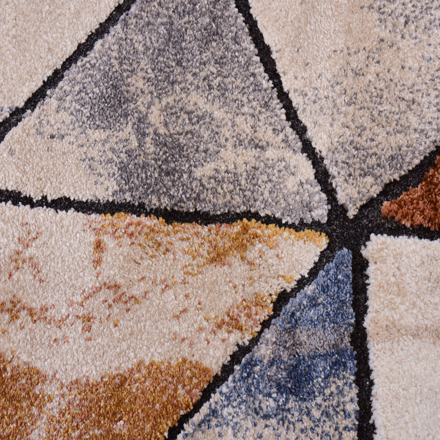 Blue/D.Grey Shaped Carpet