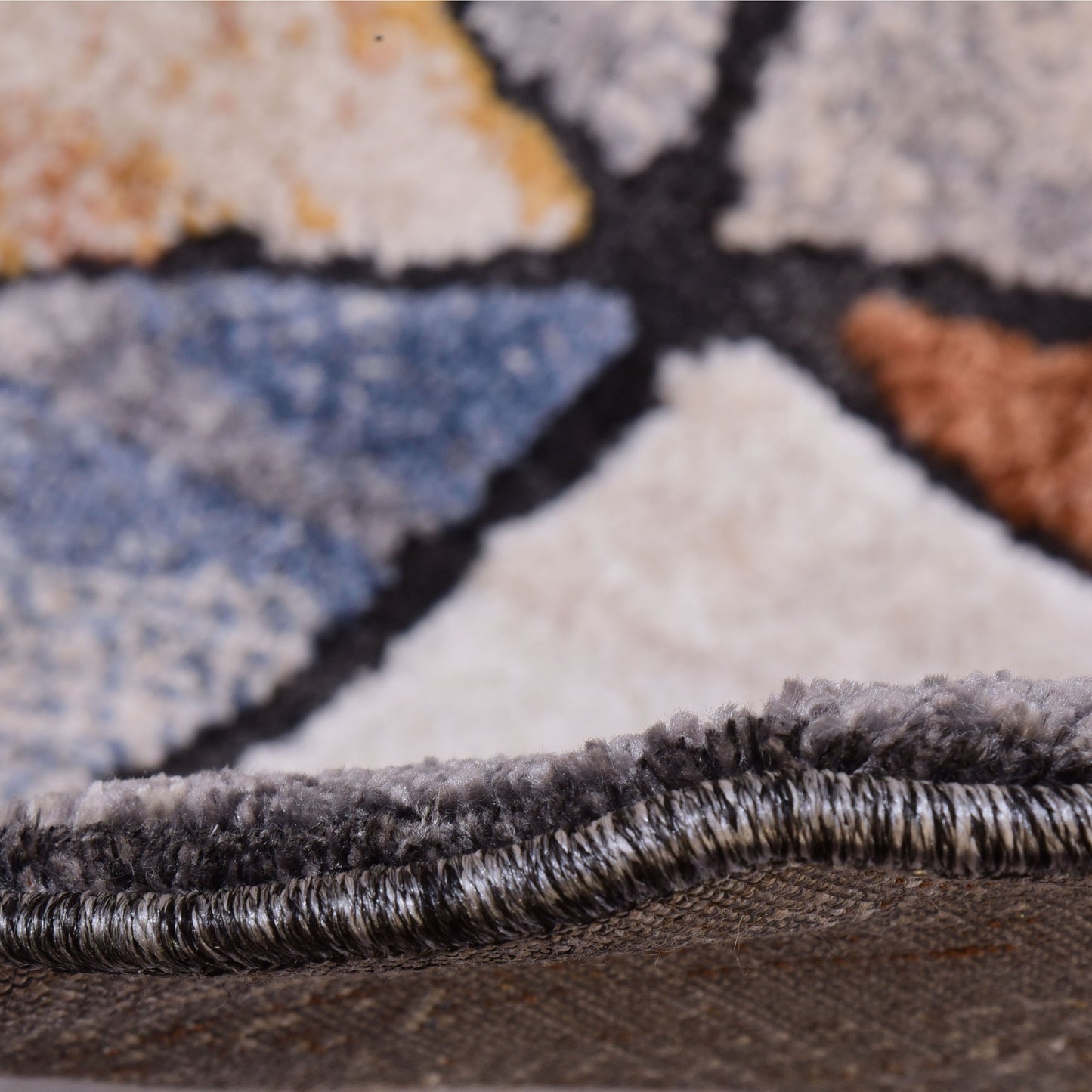 Blue/D.Grey Shaped Carpet