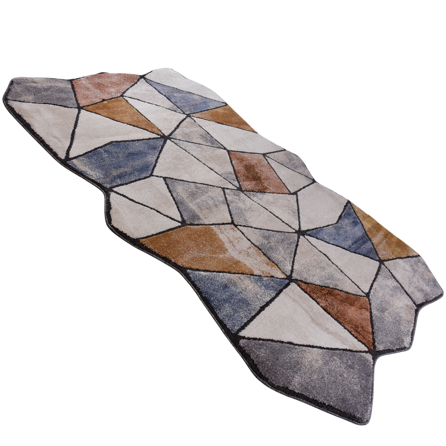 Blue/D.Grey Shaped Carpet