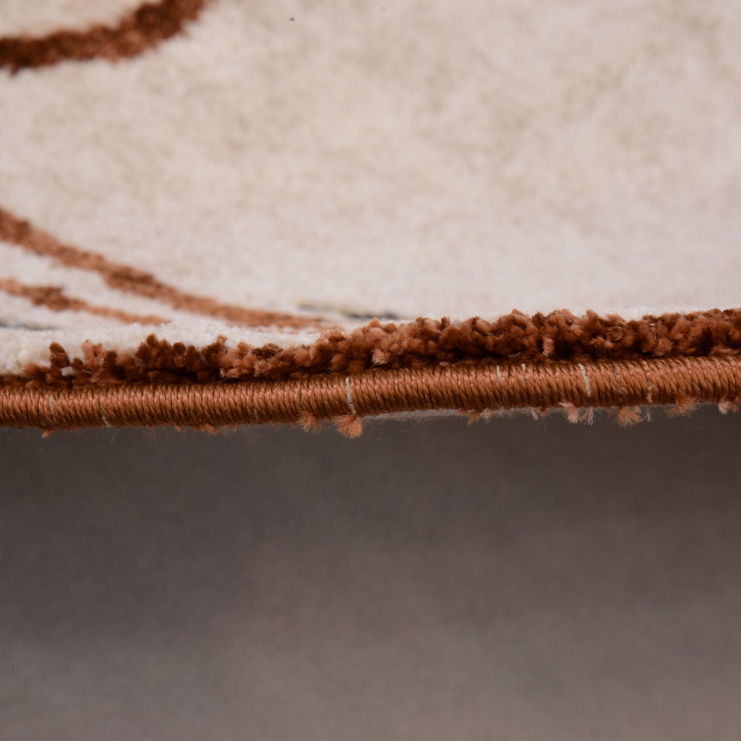 Cream/D.Orange Shaped Carpet