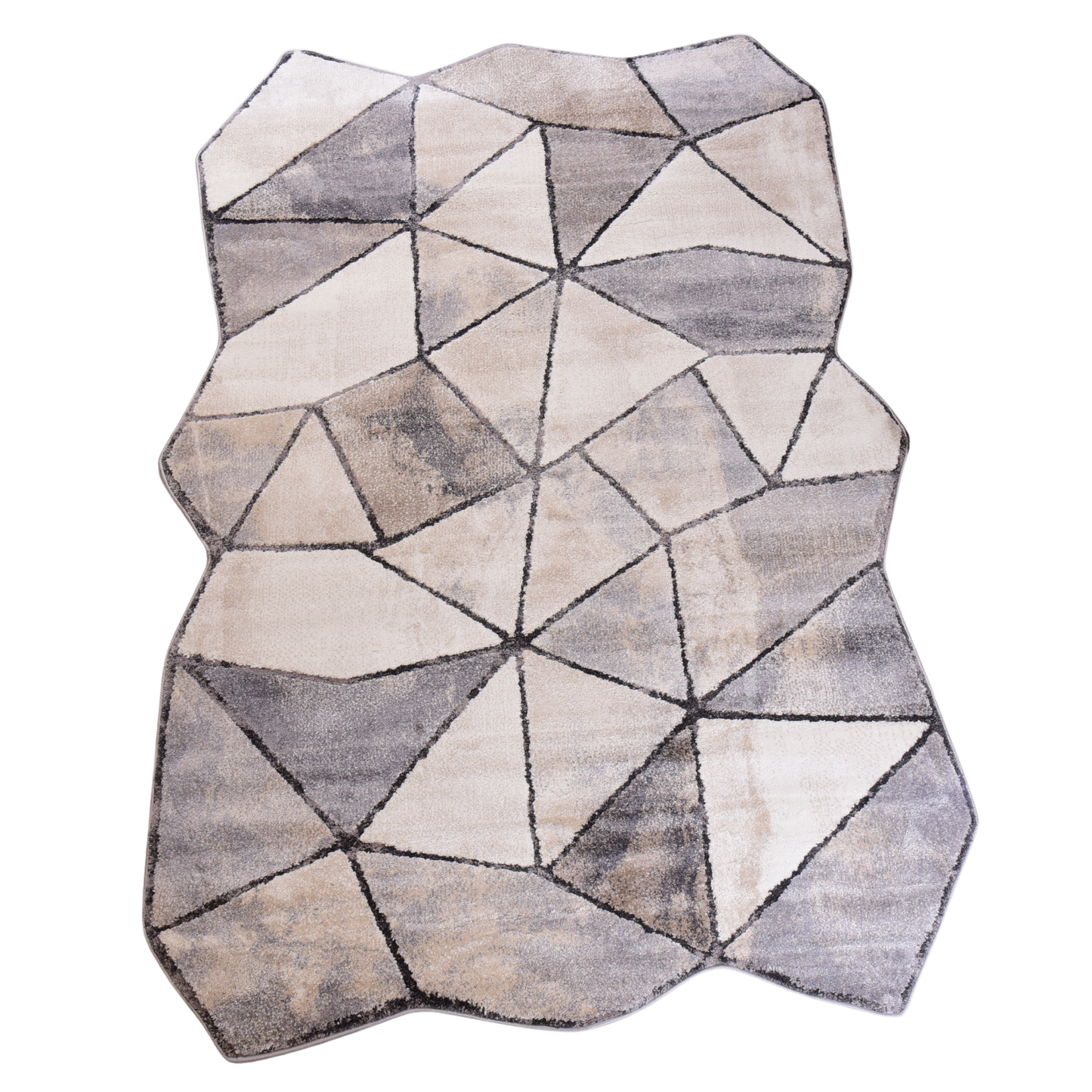 Grey/Cream Shaped Carpet