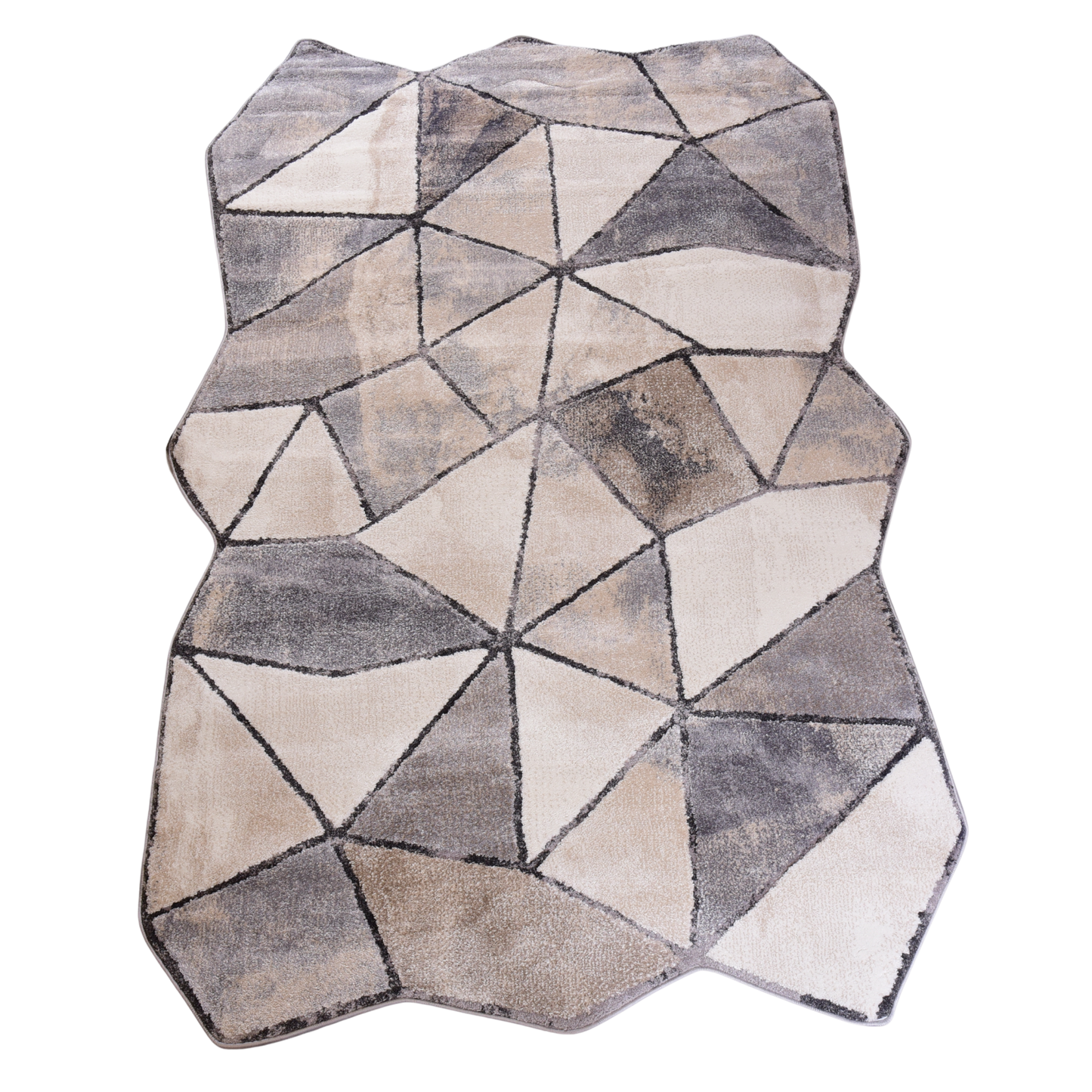 Grey/Cream Shaped Carpet