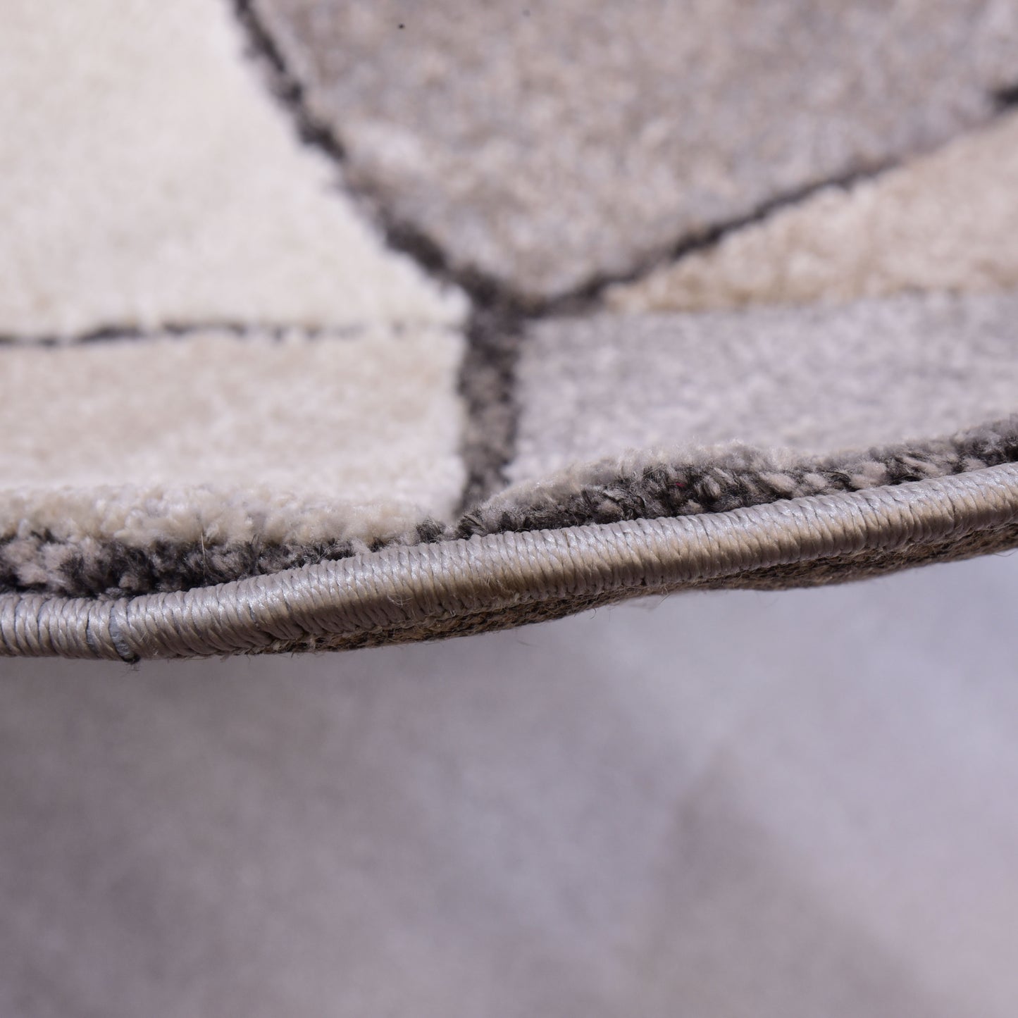 Grey/Cream Shaped Carpet
