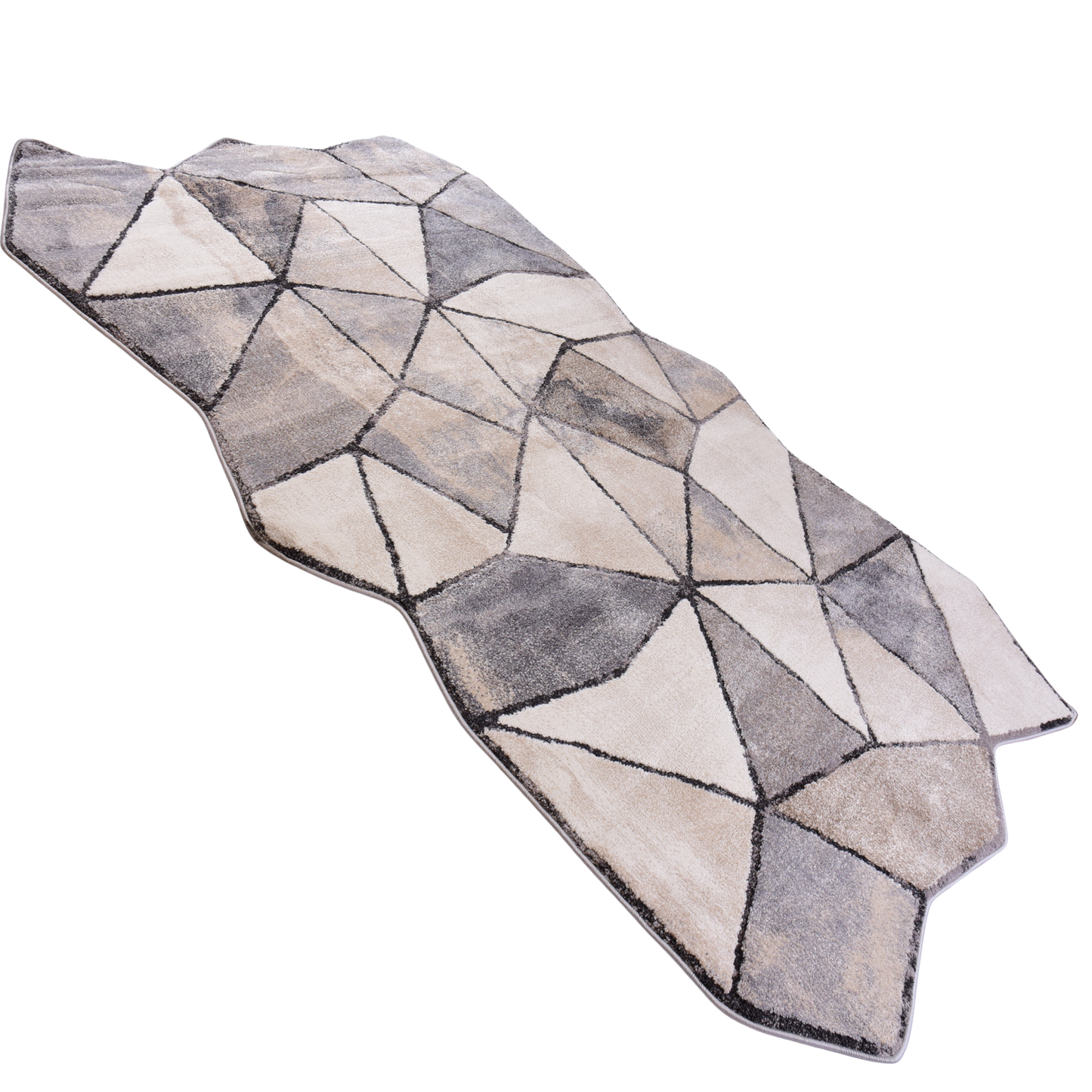 Grey/Cream Shaped Carpet