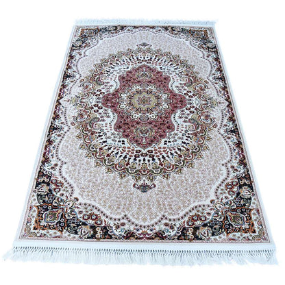 Cream & Cream Abrisham Traditional Carpet