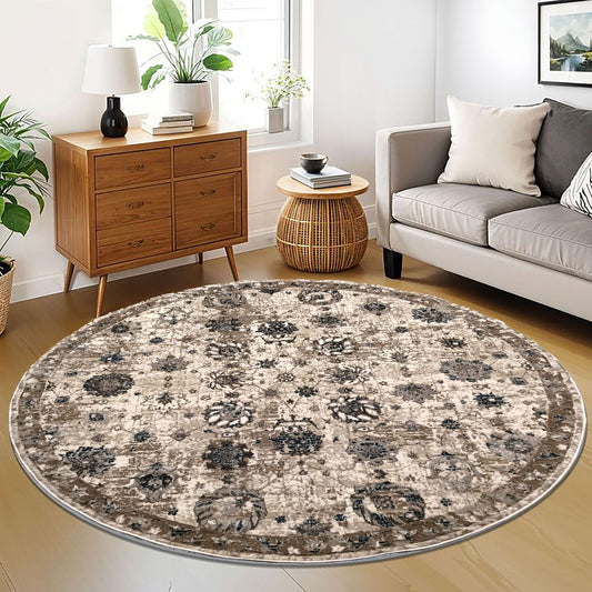 S.White P.Blue Round Carpet