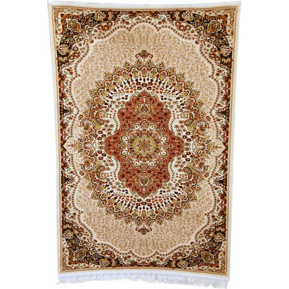 Cream & Cream Abrisham Traditional Carpet
