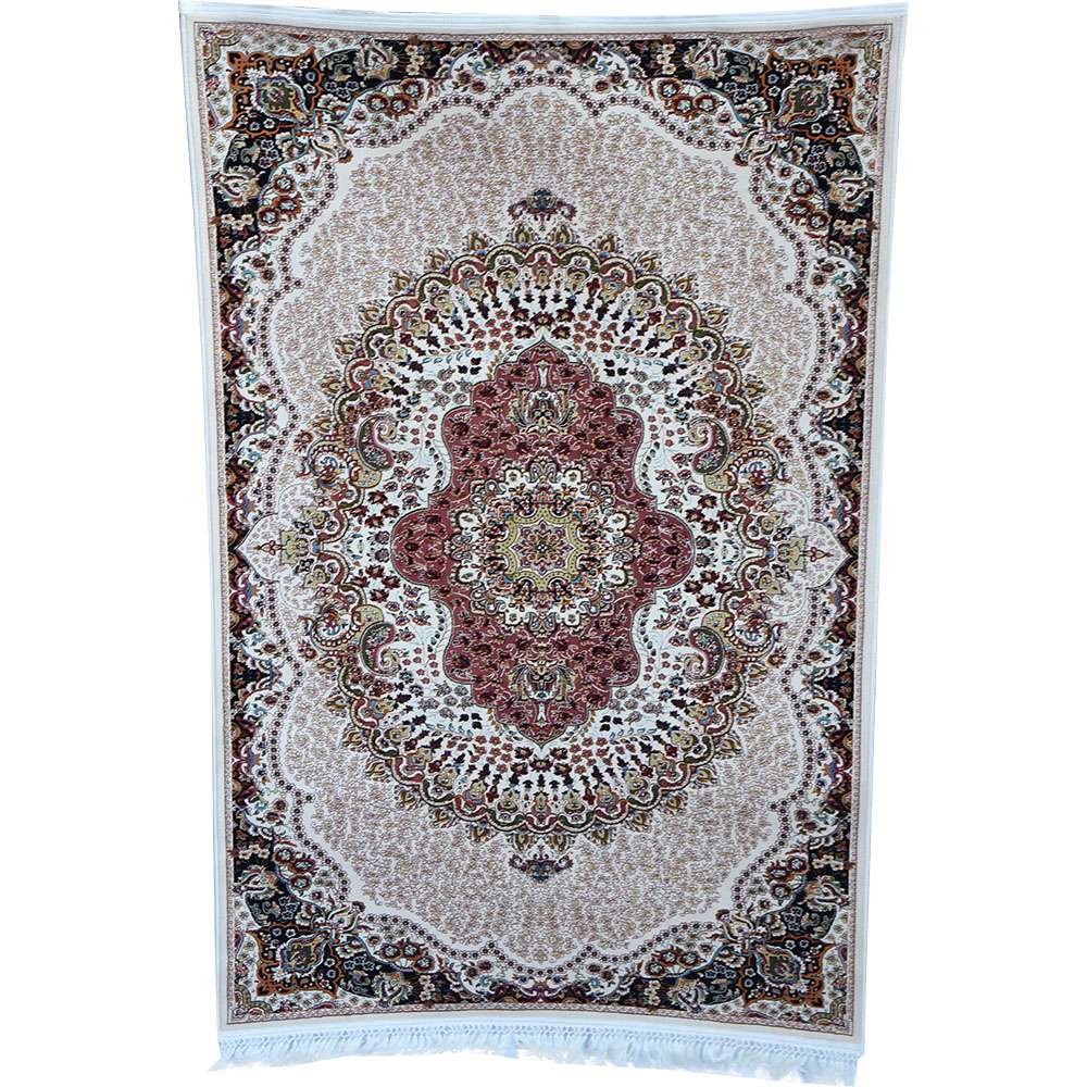 Cream & Cream Abrisham Traditional Carpet